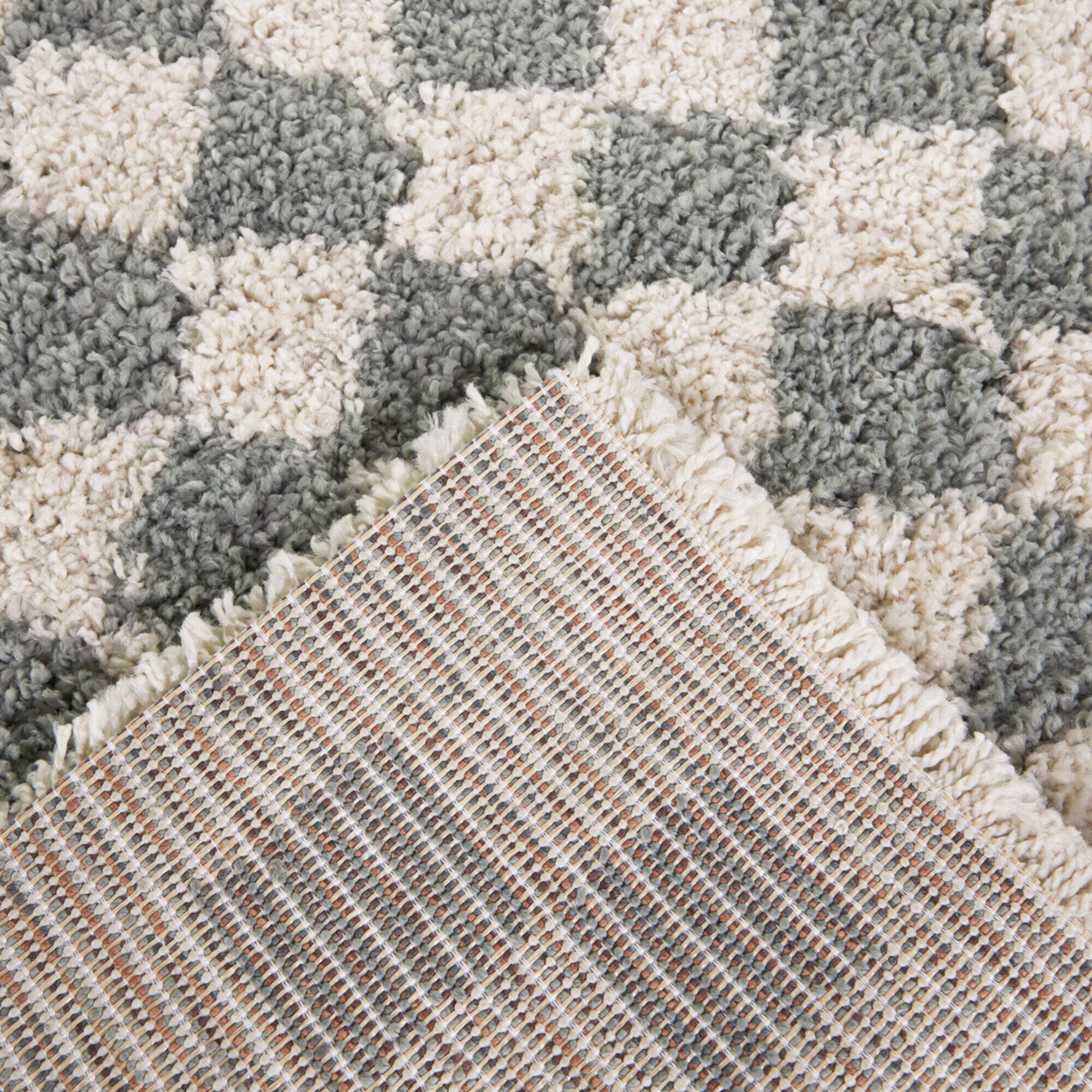 Balta Covey Checkered Shag 2' 2" x 7' Runner Rug, Sage, large
