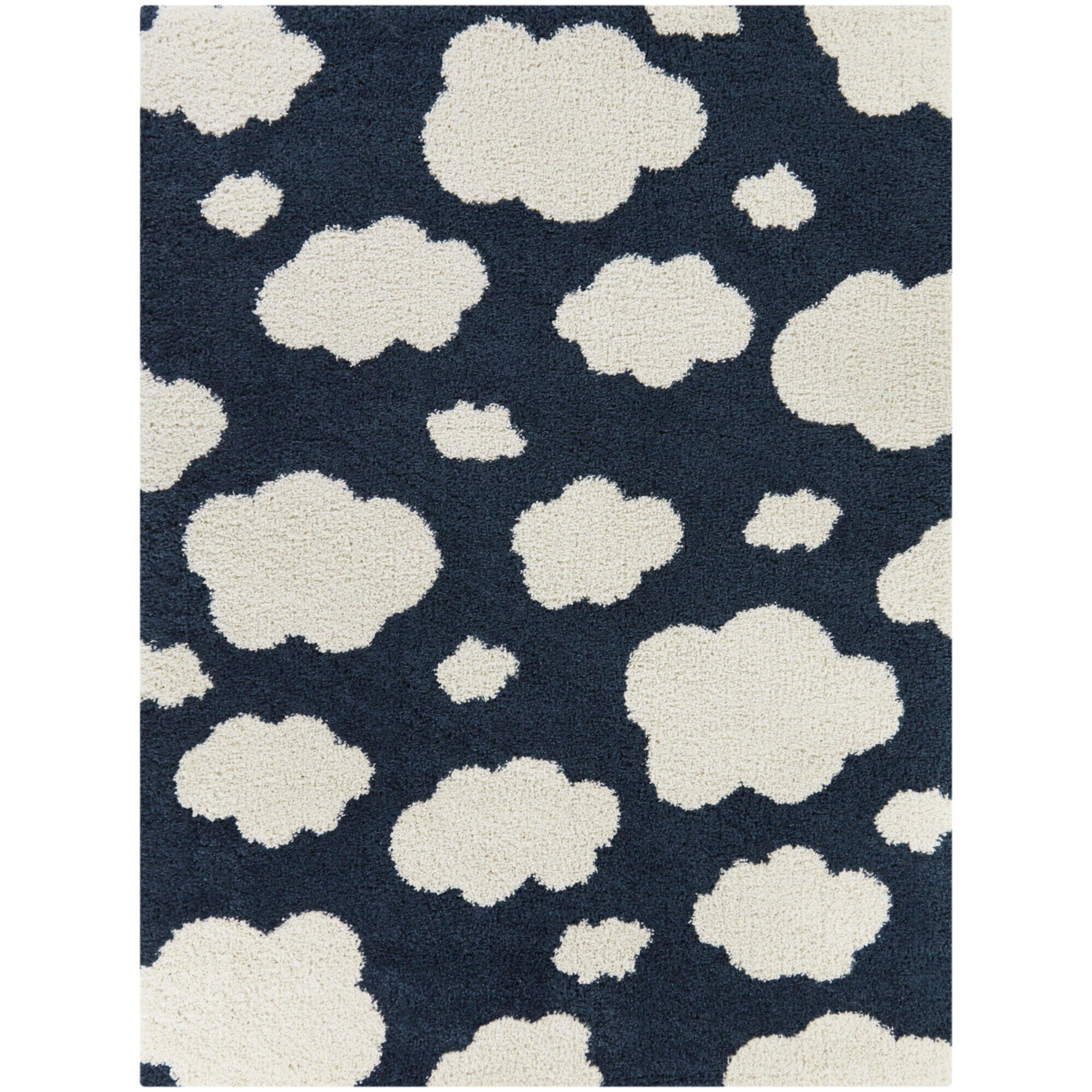 Balta Clouds Kids Shag 3' 11" x 5' 7" Area Rug, Navy, large