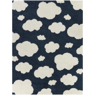 Balta Clouds Kids Shag 3' 11" x 5' 7" Area Rug, Navy, large