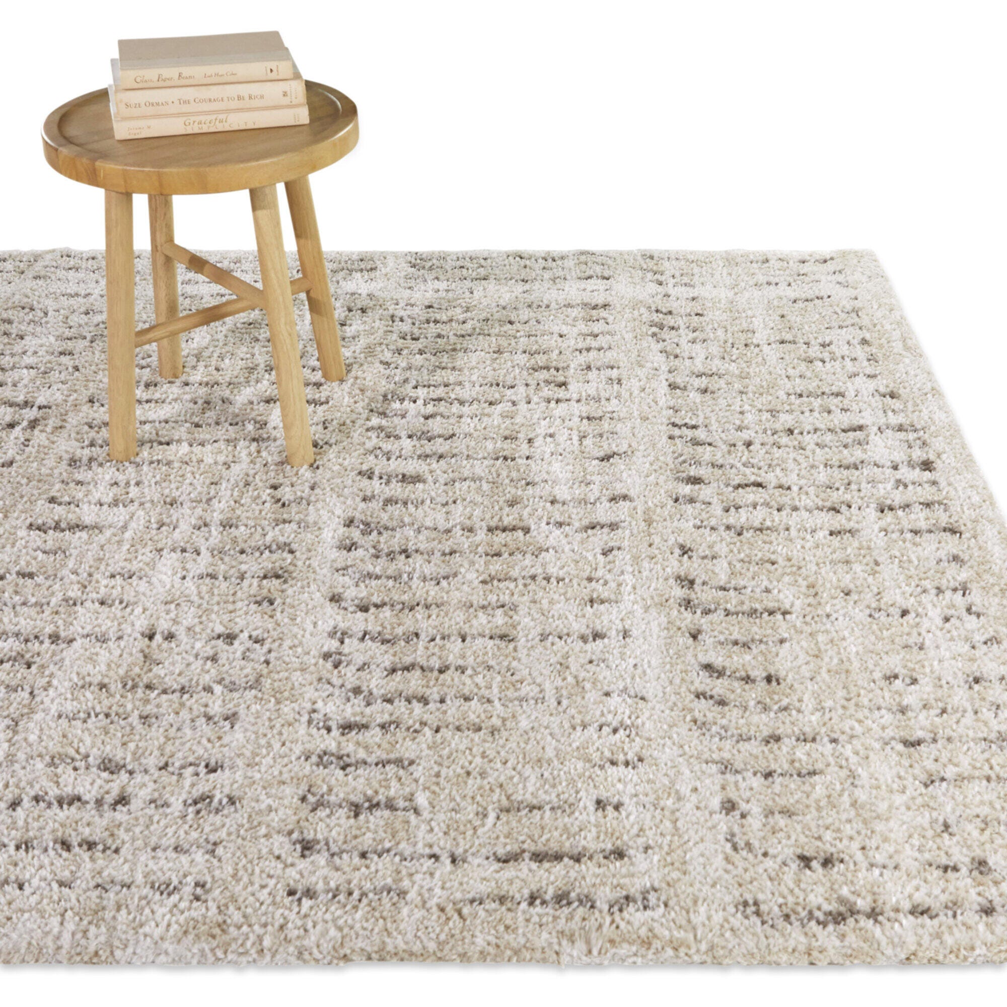Balta Hodder Modern Striped 5' 3" x 7' Area Rug, Beige, rollover