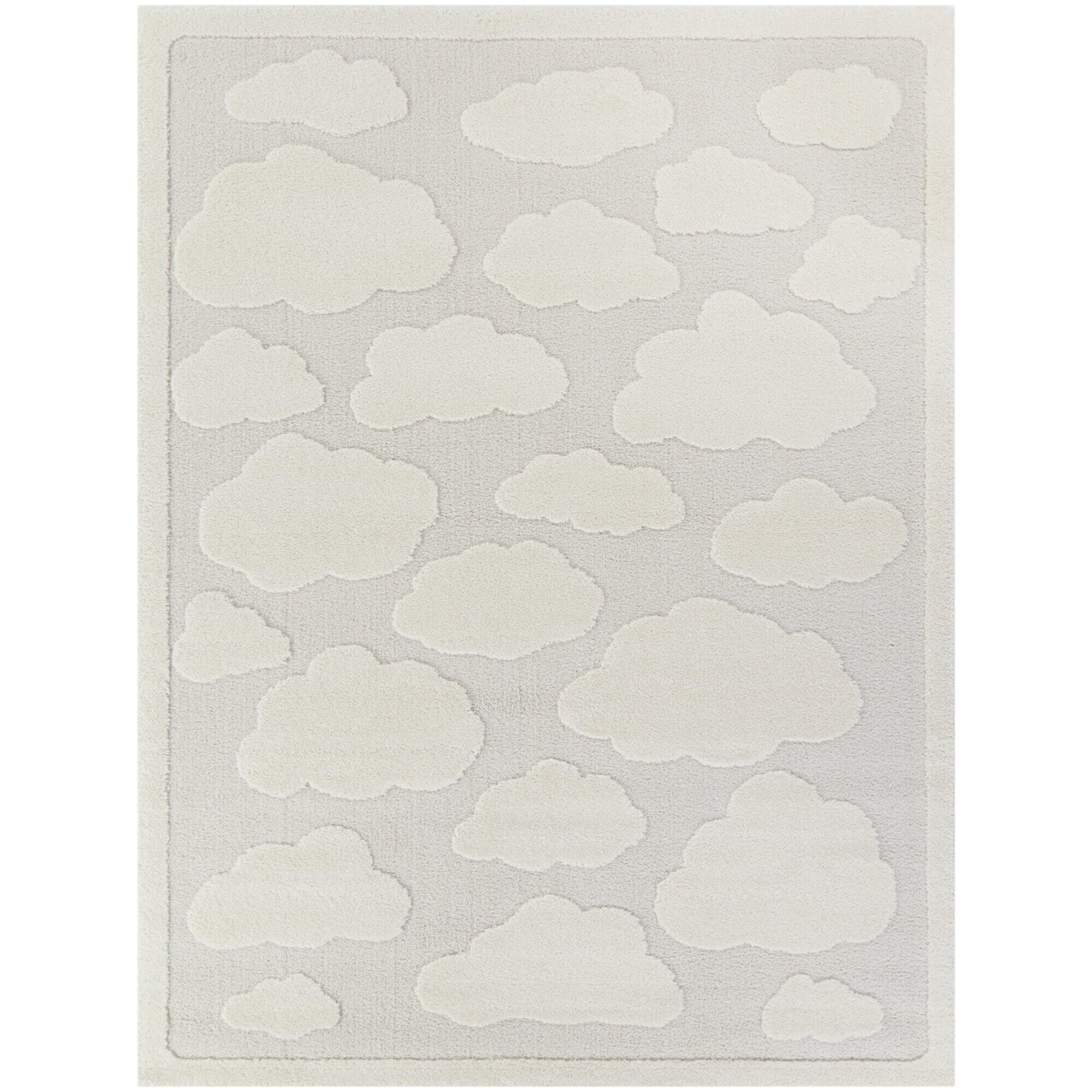 Balta Cumulus Kids Cloud 4' 4" x 6' Area Rug, Cream, large