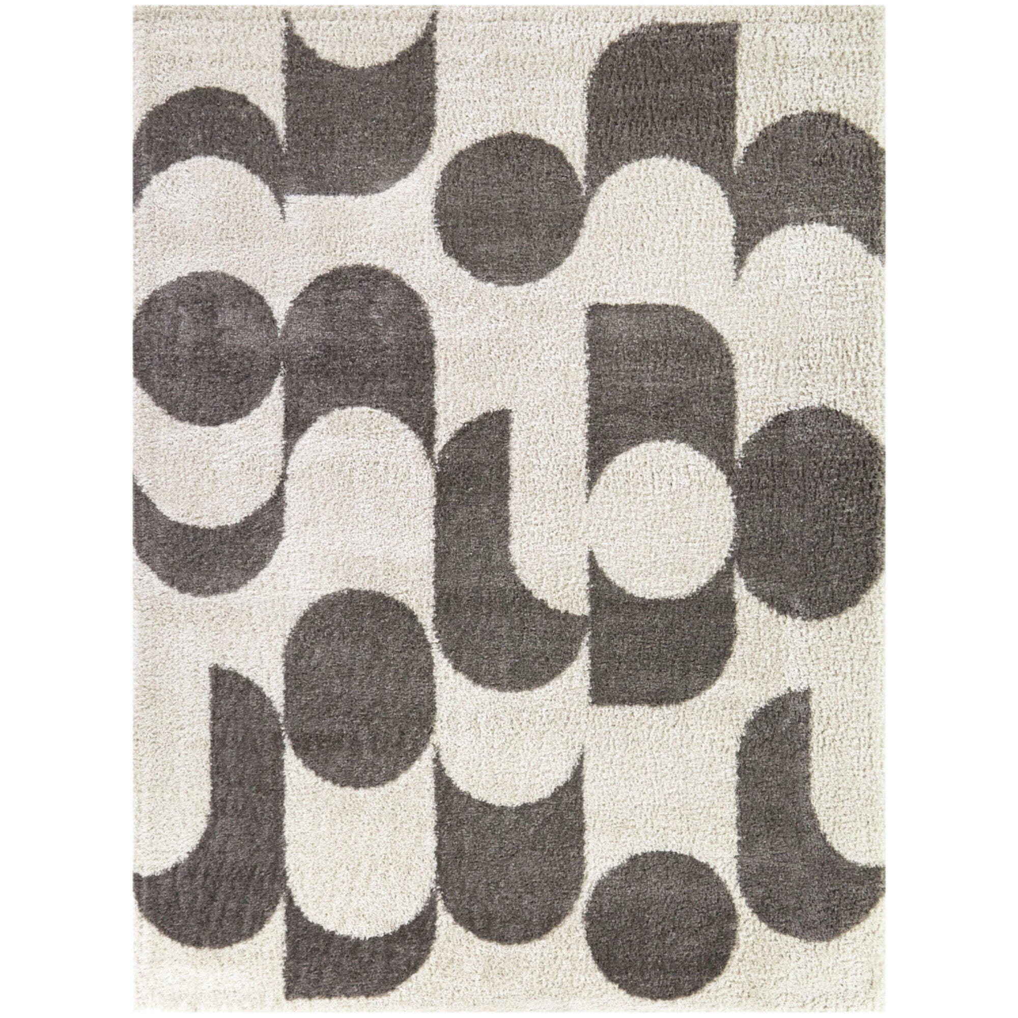 Balta Cesaire Modern Abstract 5' 3" x 7' Area Rug, Charcoal, large