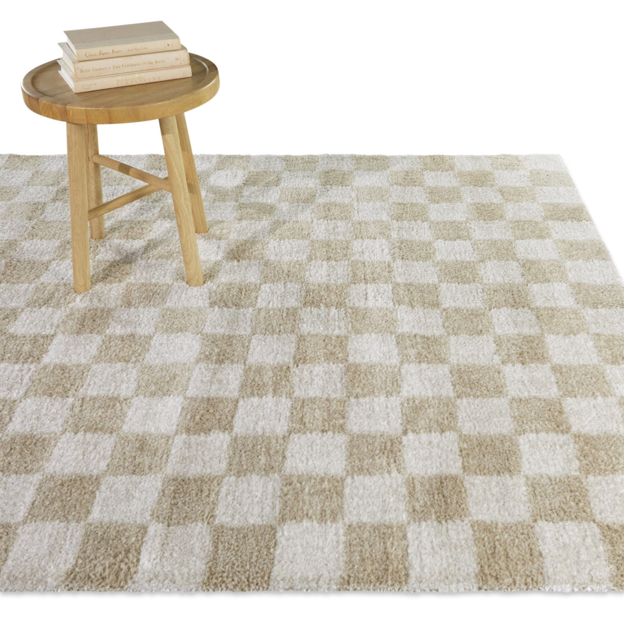 Balta Havill Classic Checkered 5' 3" x 7' Area Rug, Beige, rollover