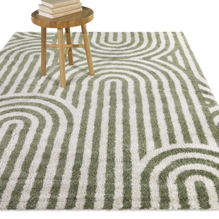 Balta Gerhard Modern Stripe 5' 3" x 7' Area Rug, Green, rollover