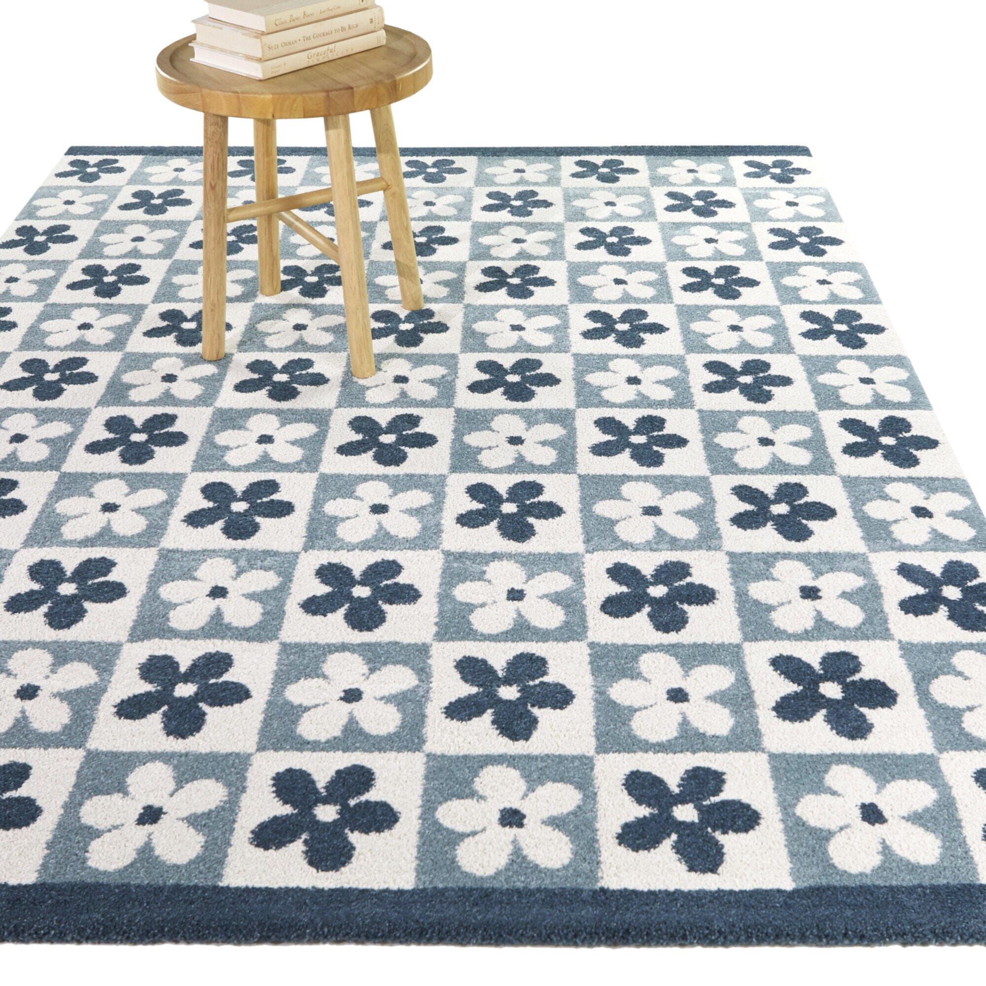 Balta Ambrose Modern Floral 7' 10" x 10' Area Rug, Navy Blue, rollover