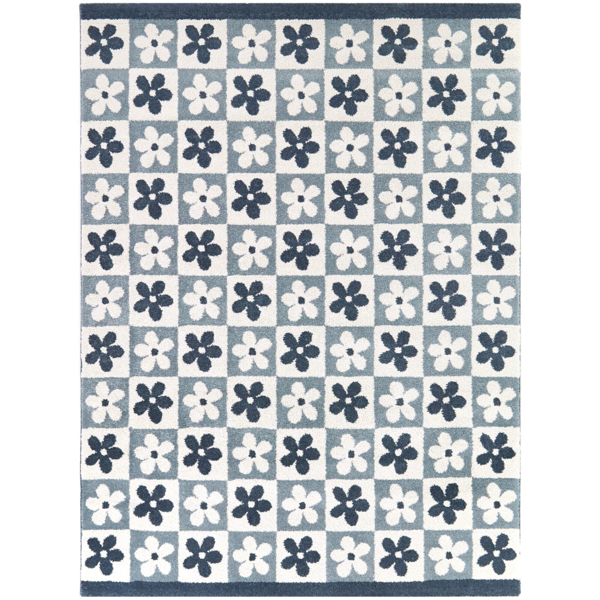 Balta Ambrose Modern Floral 7' 10" x 10' Area Rug, Navy Blue, large