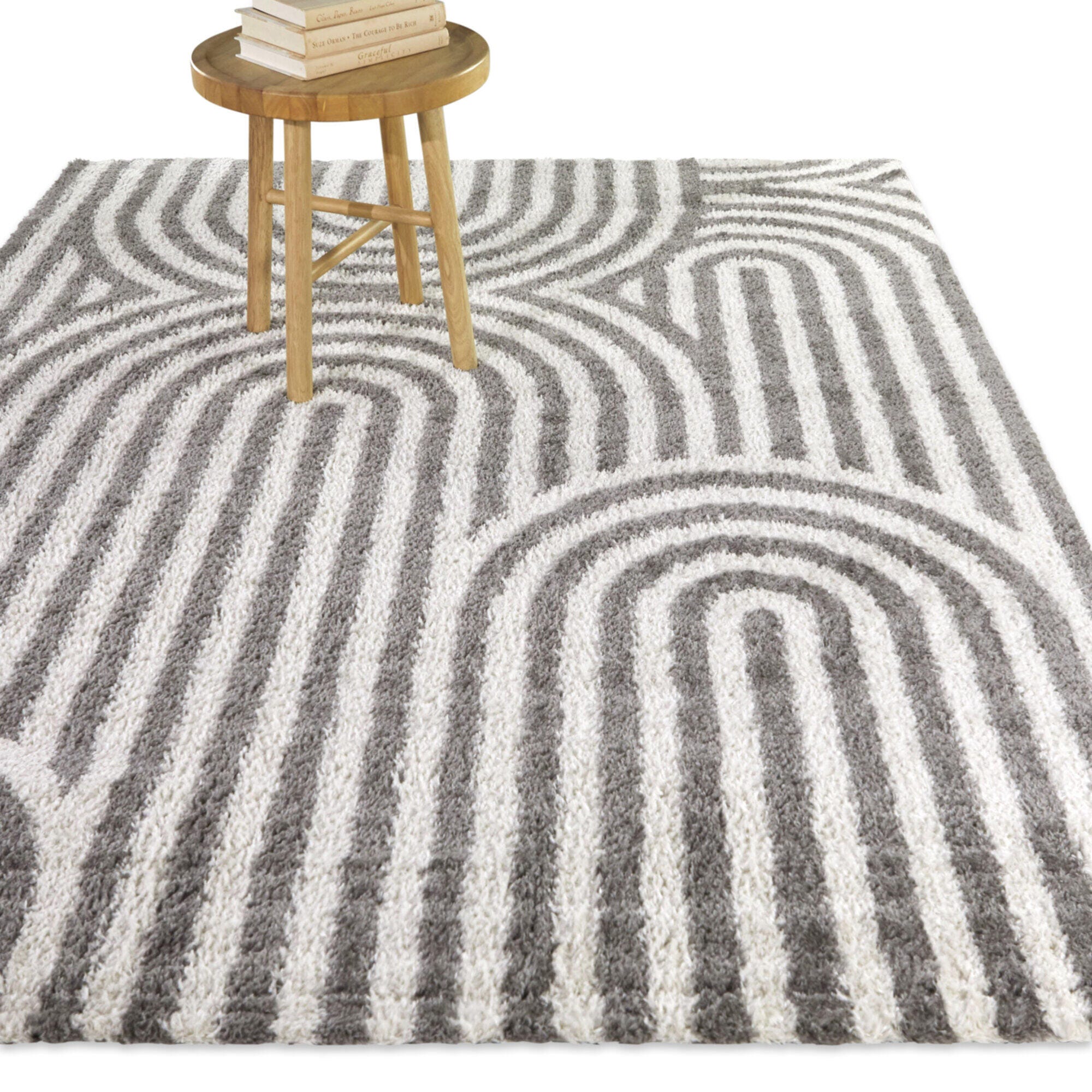 Balta Gerhard Modern Stripe 5' 3" x 7' Area Rug, Charcoal, rollover