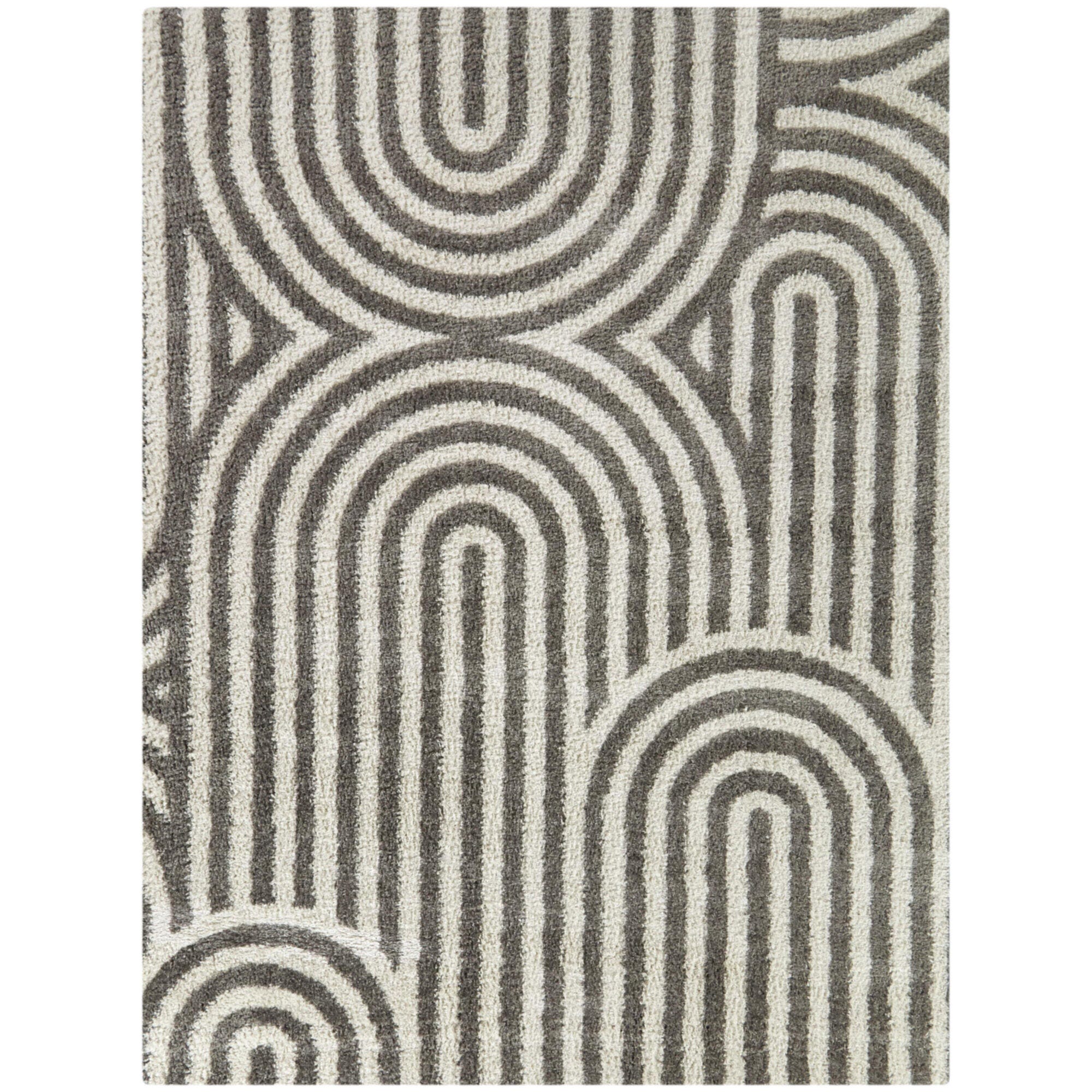 Balta Gerhard Modern Stripe 5' 3" x 7' Area Rug, Charcoal, large