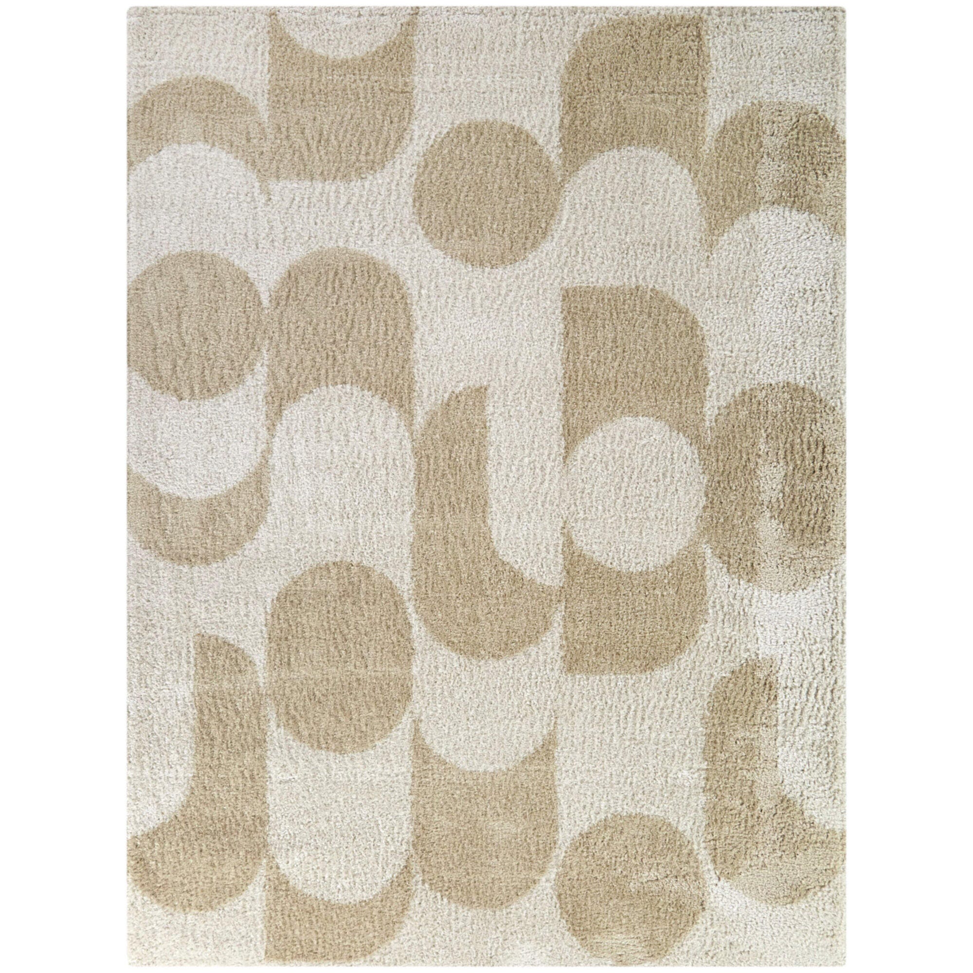 Balta Cesaire Modern Abstract 5' 3" x 7' Area Rug, Beige, large