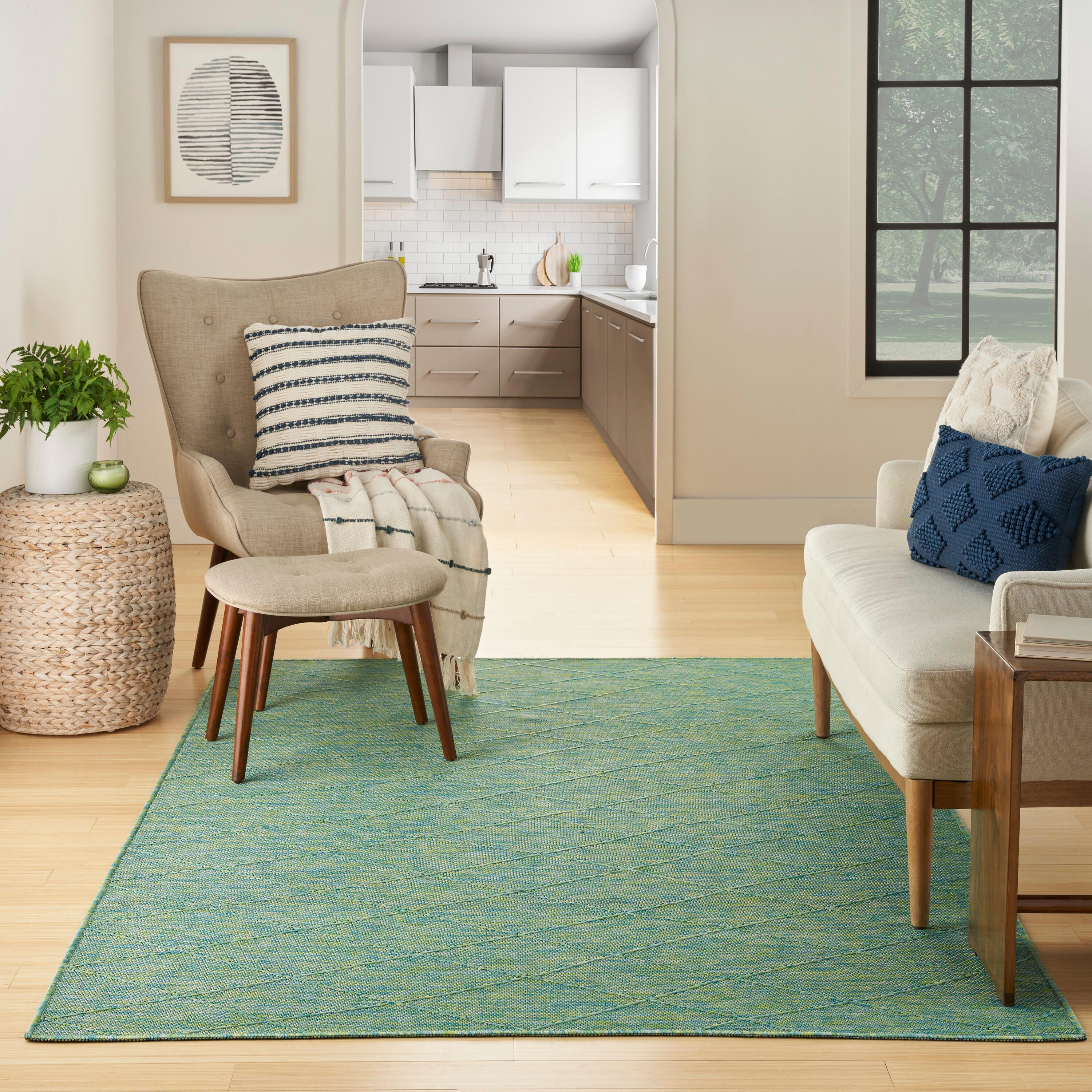 Nourison Home 4' x 6' Accent Rug, Blue/Green, large