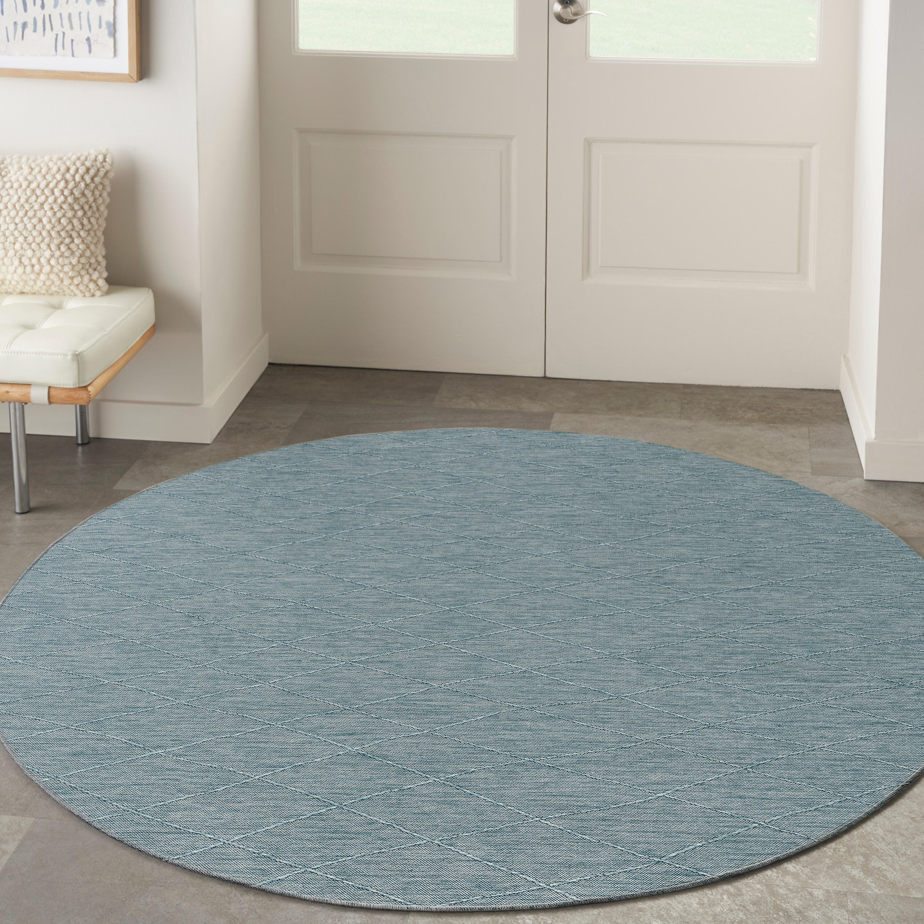 Nourison Home 8' Round Area Rug, Aqua, rollover