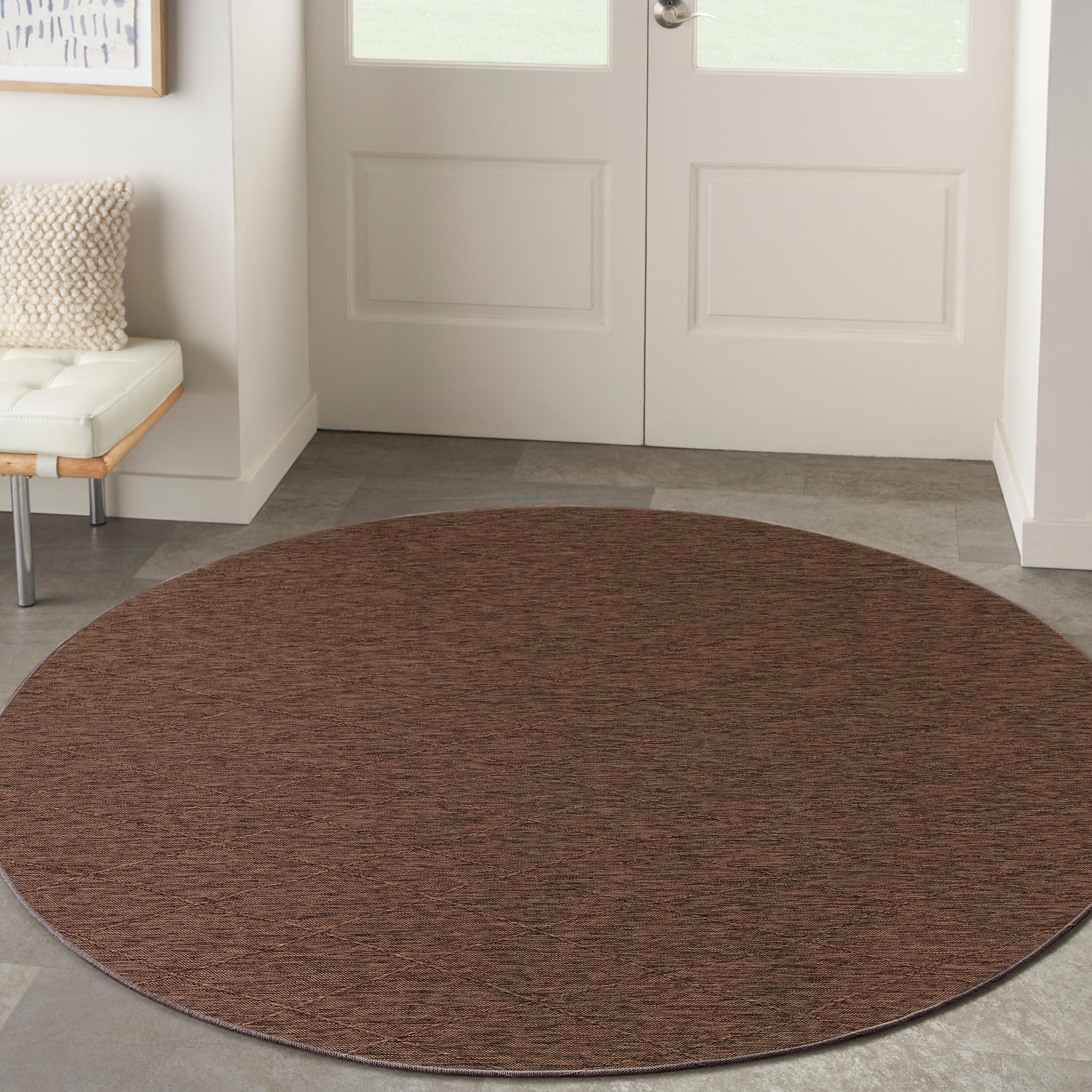Nourison Home 8' Round Area Rug, Mocha, rollover
