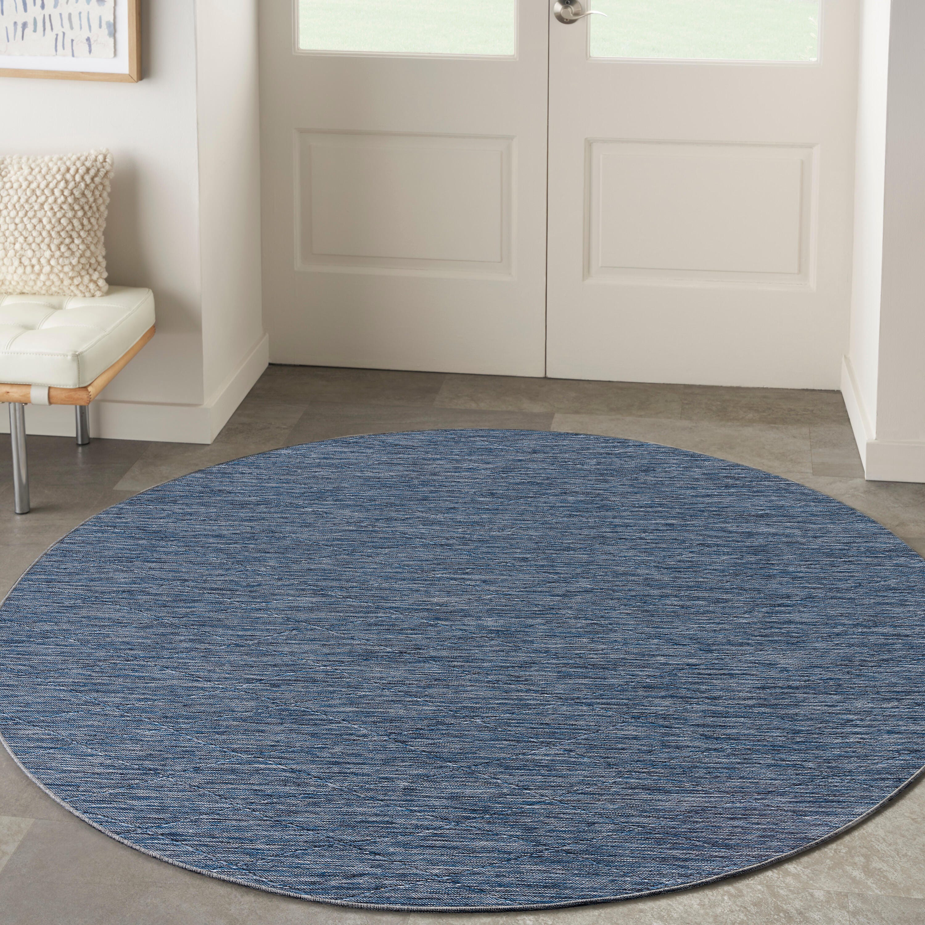 Nourison Home 8' Round Area Rug, Navy Blue, rollover