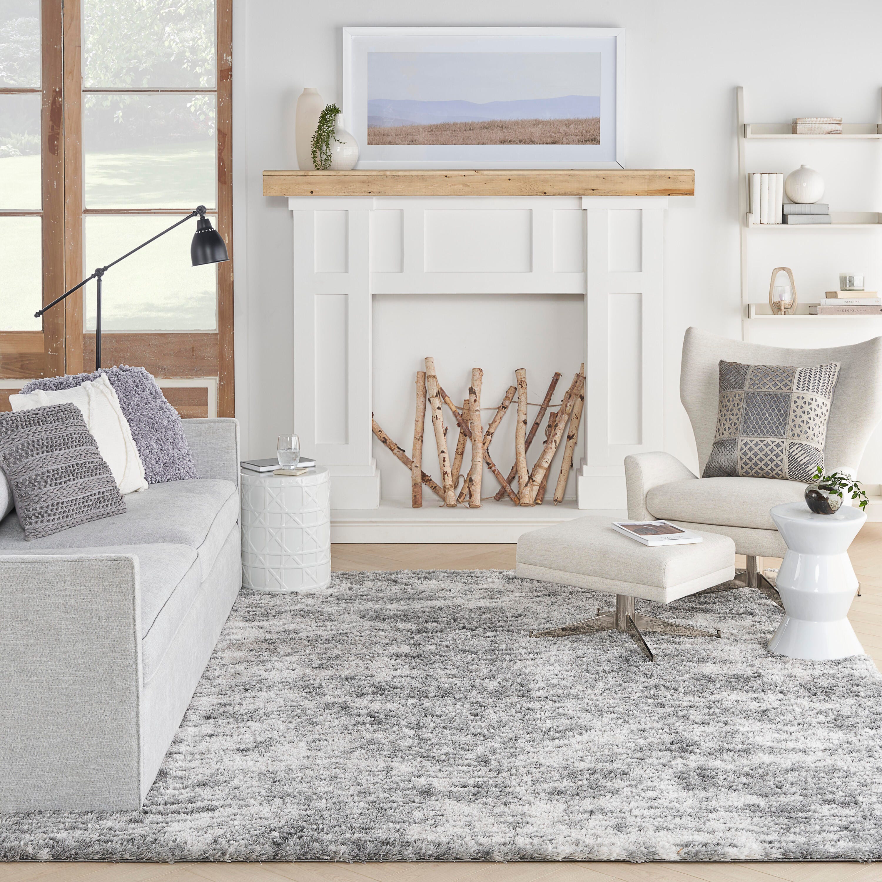 Nourison Home Mixed Dreamy Shag Rug, Charcoal Gray, large