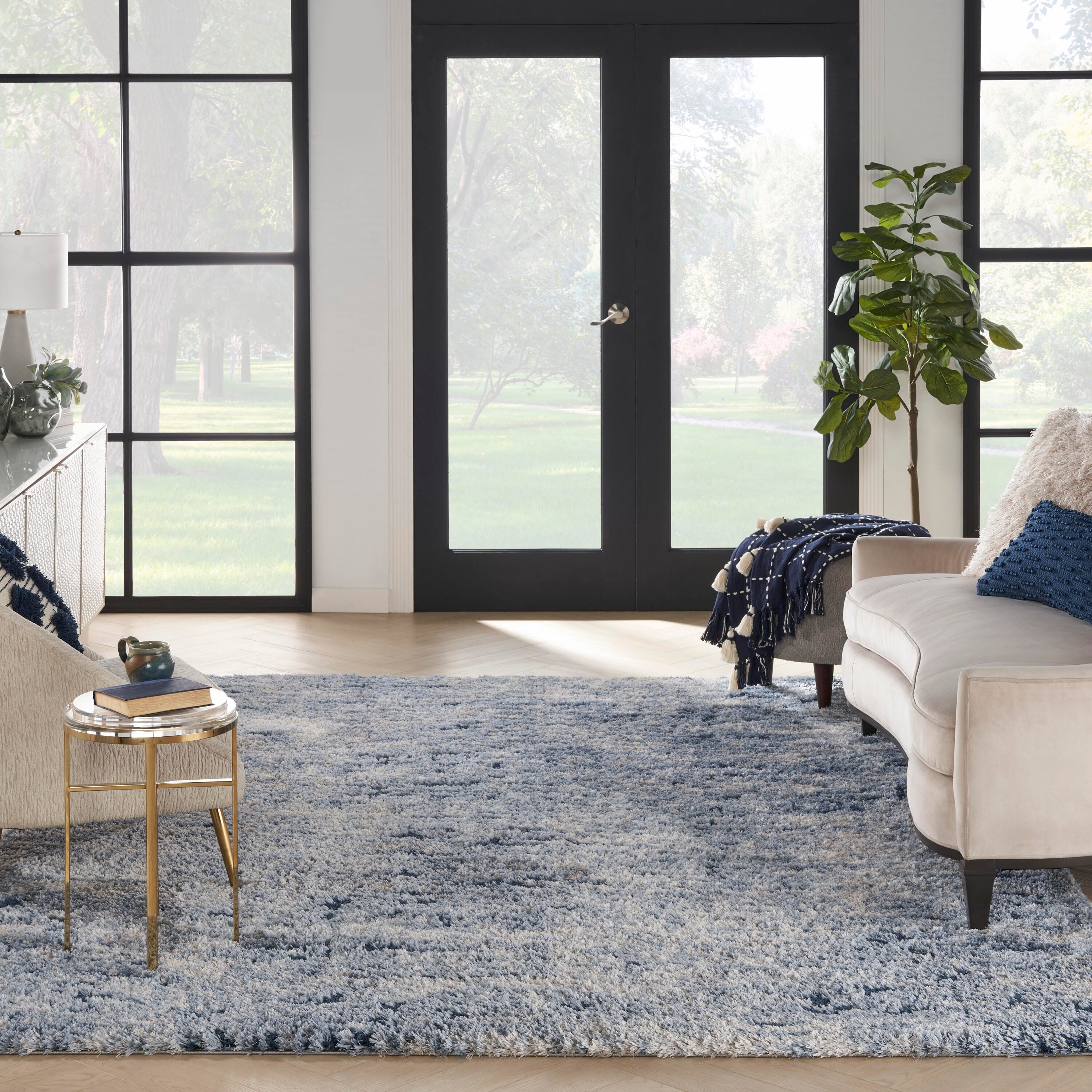 Nourison Home Waves Dreamy Shag Rug, Light Blue, large