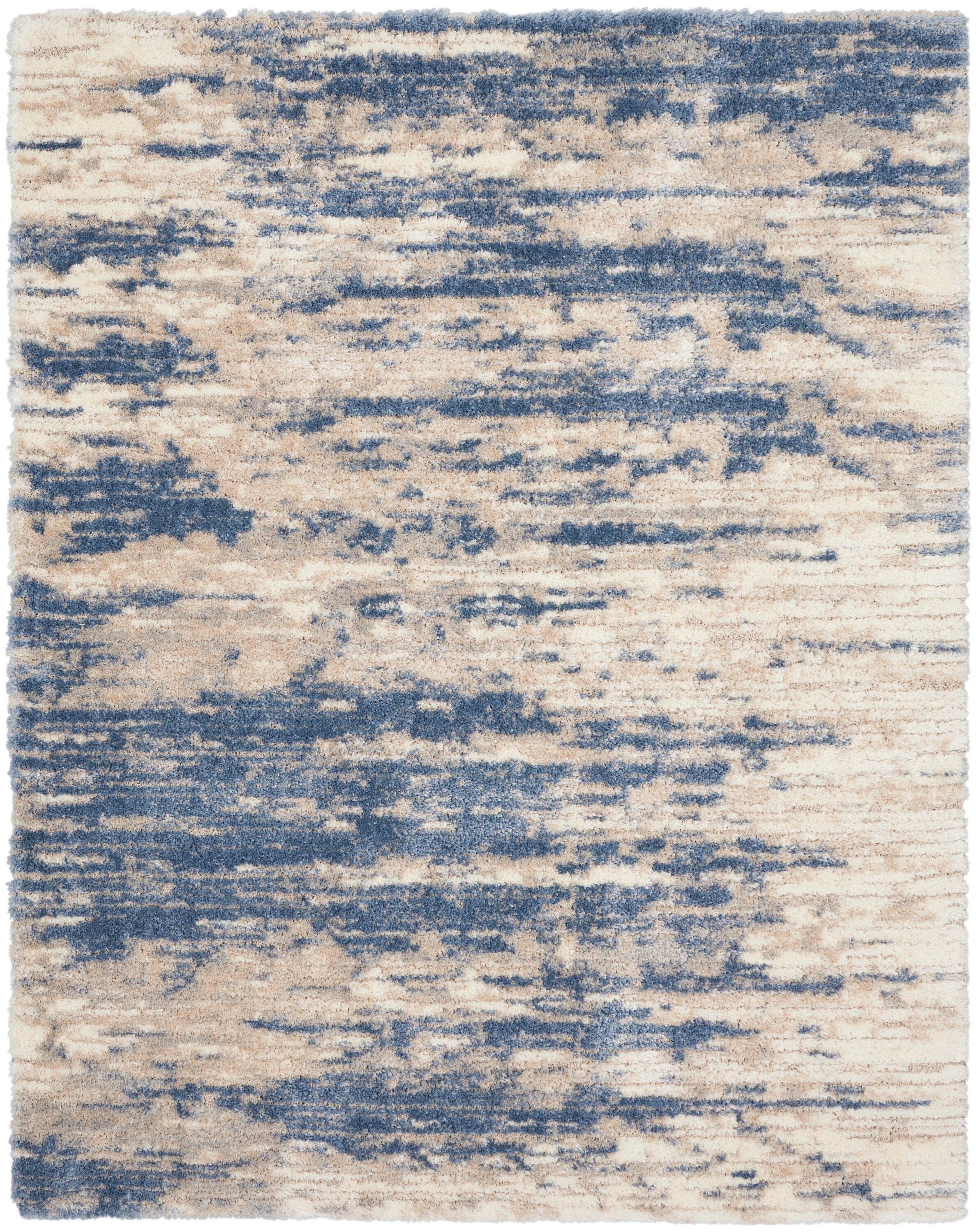 Nourison Home Paintbrush Dreamy Shag Rug, Light Blue Gray, large