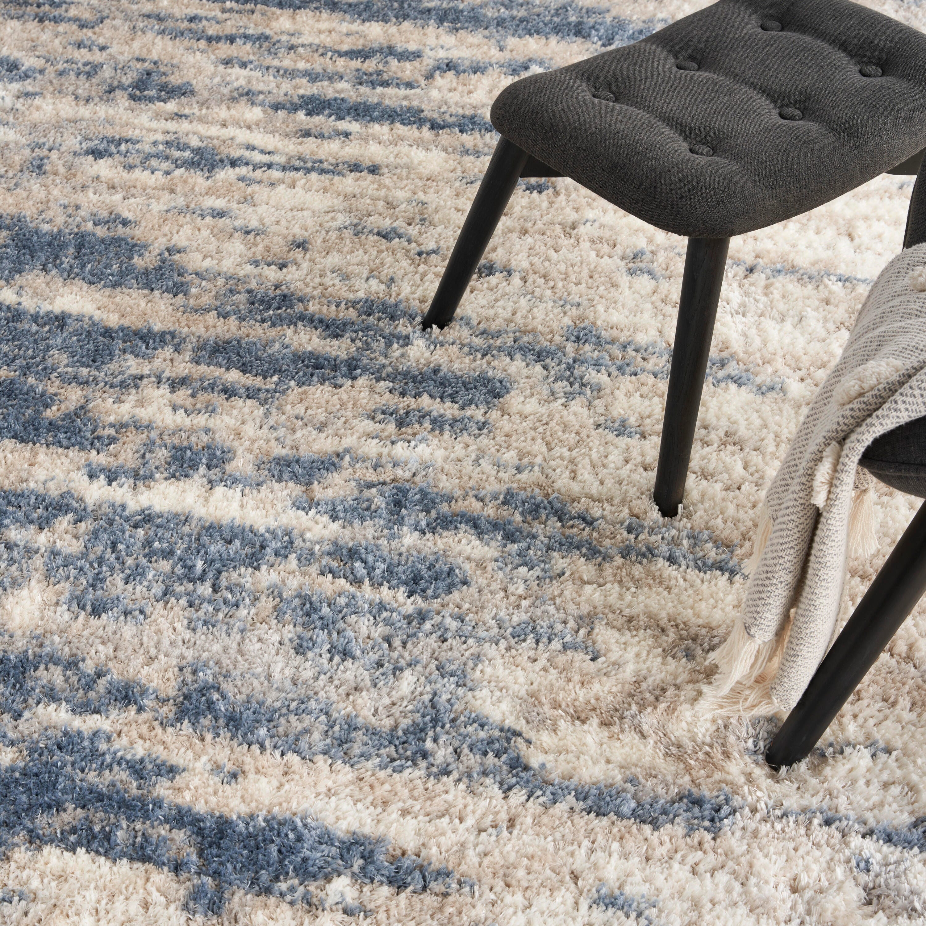Nourison Home Paintbrush Dreamy Shag Rug, Light Blue Gray, large