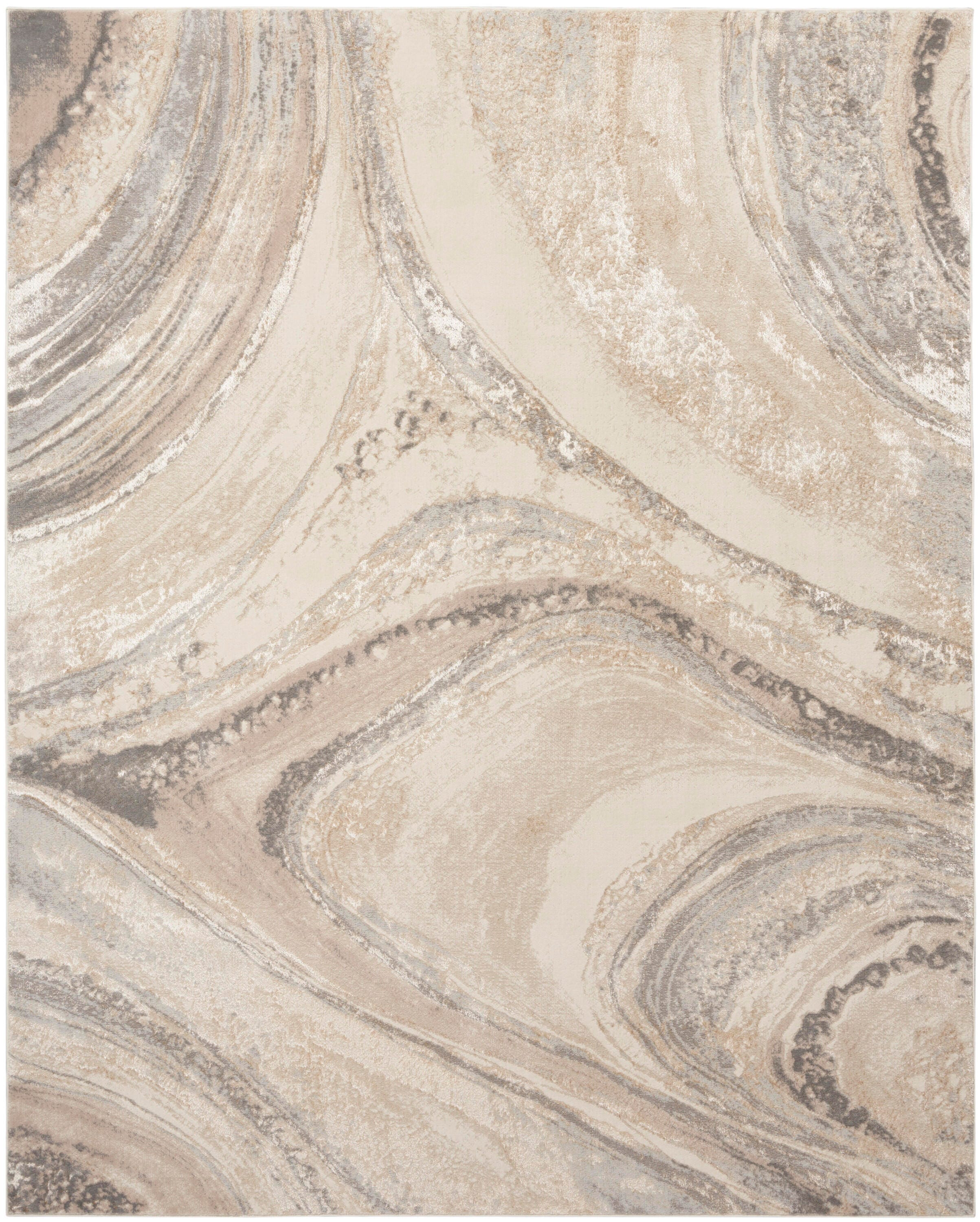 Nourison Home Brushstrokes 7'10" x 9'10" Area Rug, Cream/Gray, large