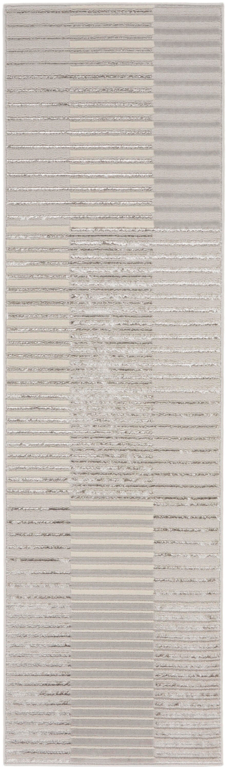 Nourison Home Brushstrokes 2'2" x 7'6" Area Rug, Silver/Gray, large