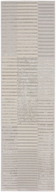 Nourison Home Brushstrokes 2'2" x 7'6" Area Rug, Silver/Gray