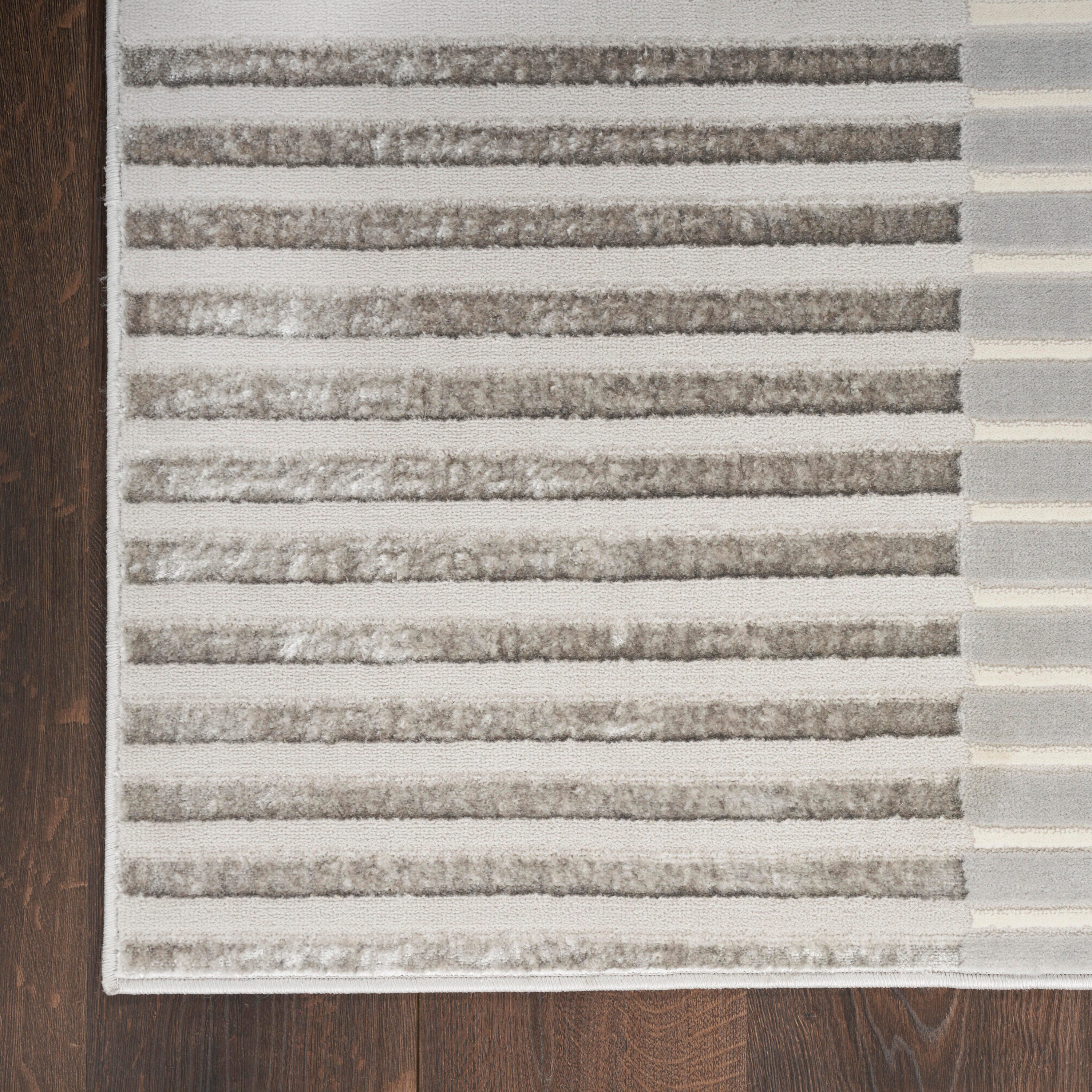 Nourison Home Brushstrokes 2'2" x 7'6" Area Rug, Silver/Gray, large