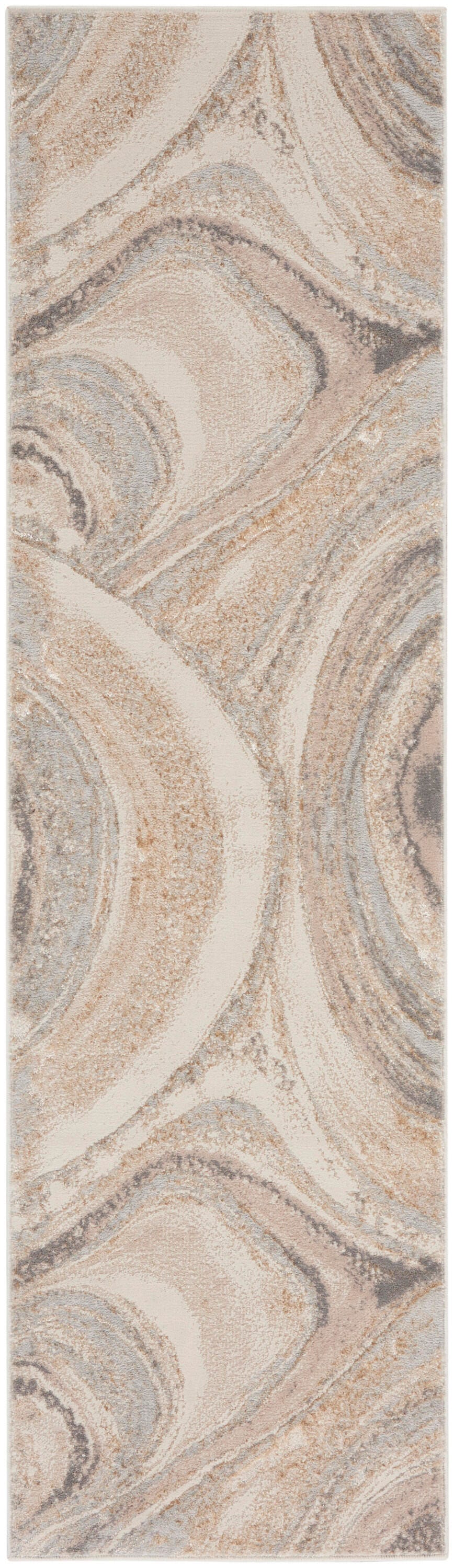 Nourison Home Brushstrokes 2'2" x 7'6" Area Rug, Cream/Gray, large