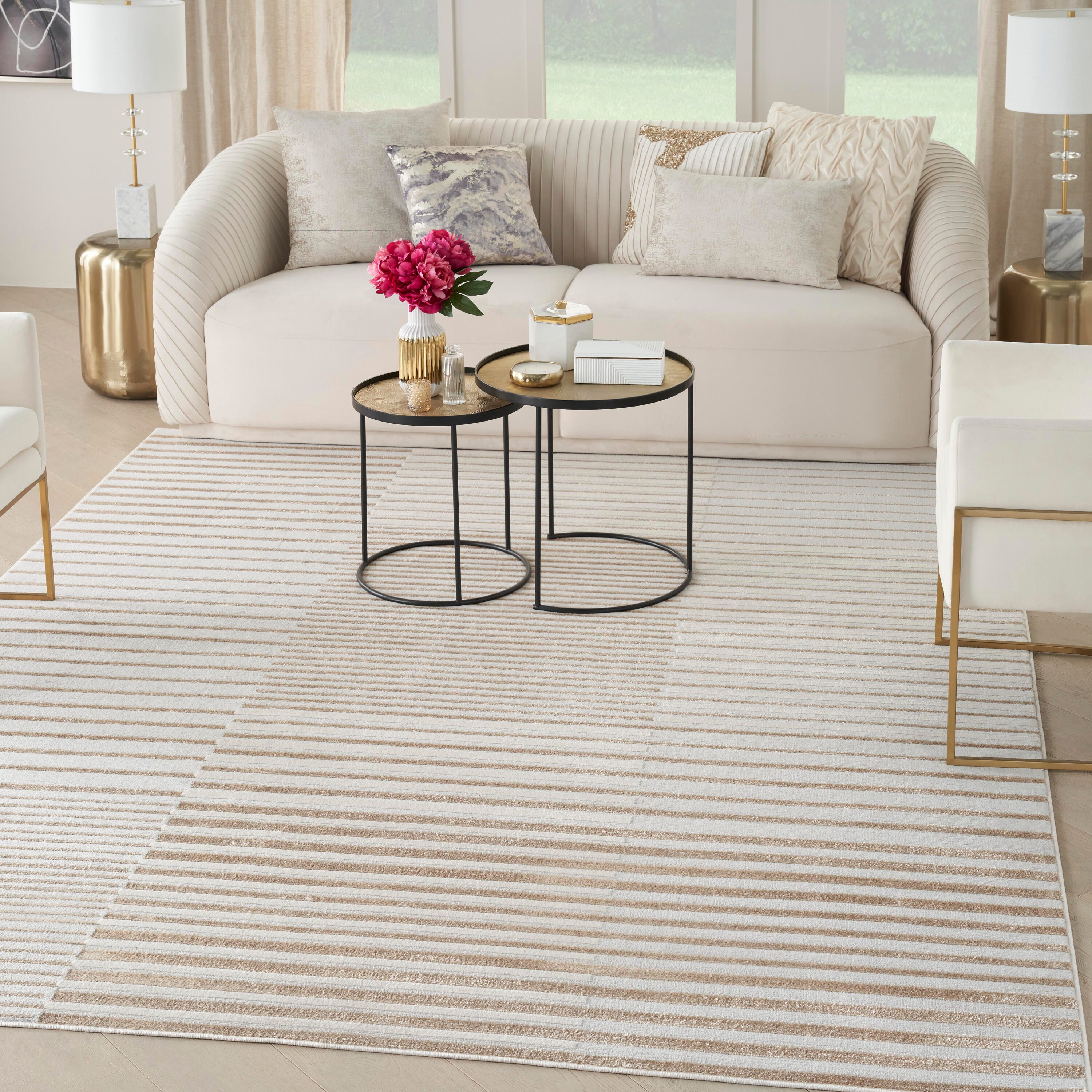 Nourison Home Brushstrokes 9' x 12' Area Rug, Beige/Silver, rollover