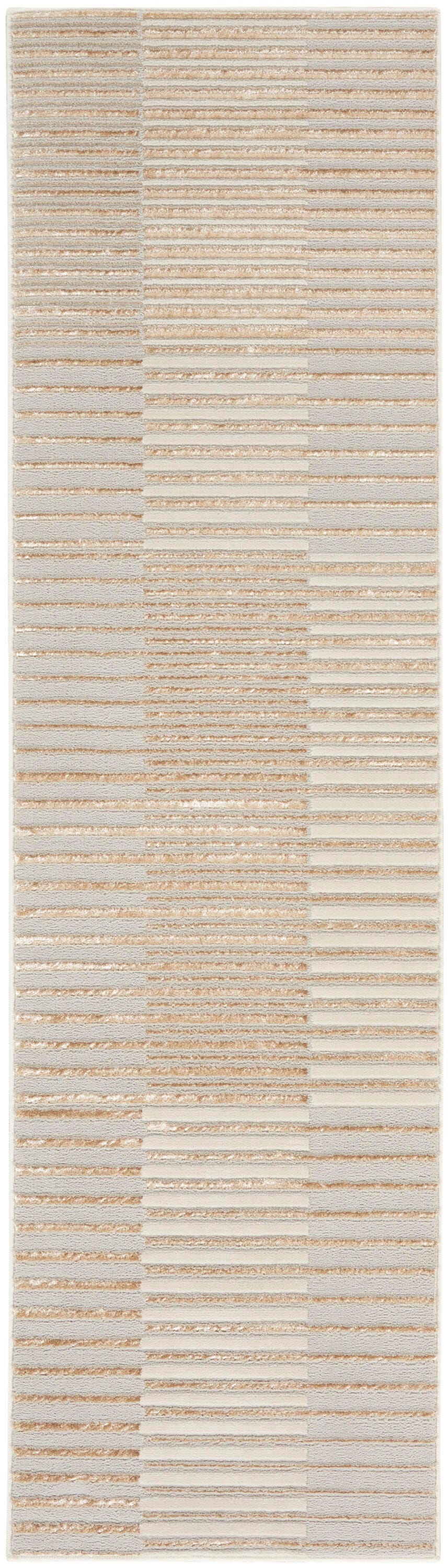 Nourison Home Brushstrokes 2'2" x 7'6" Area Rug, Beige/Silver, large