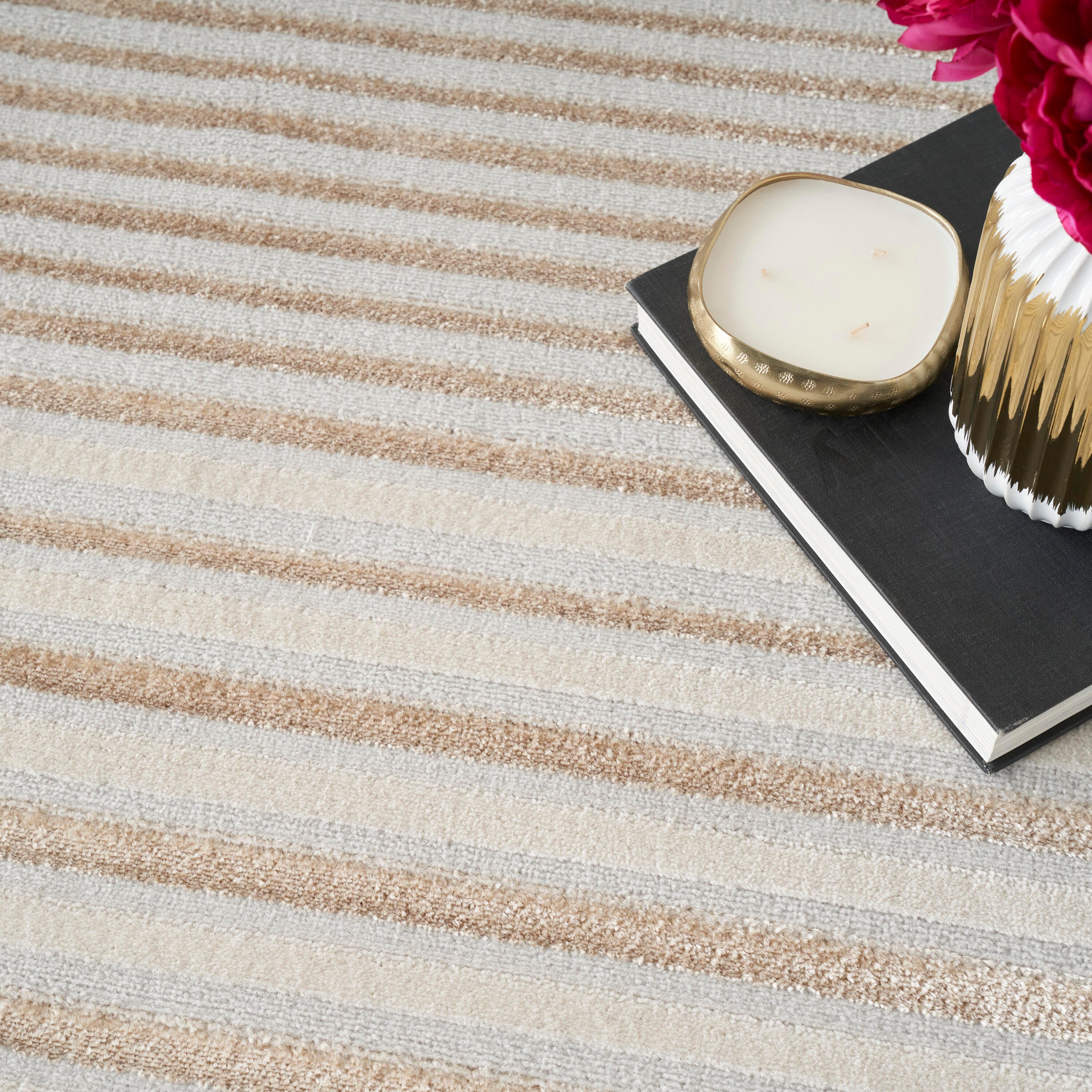 Nourison Home Brushstrokes 7'10" x 9'10" Area Rug, Beige/Silver, large