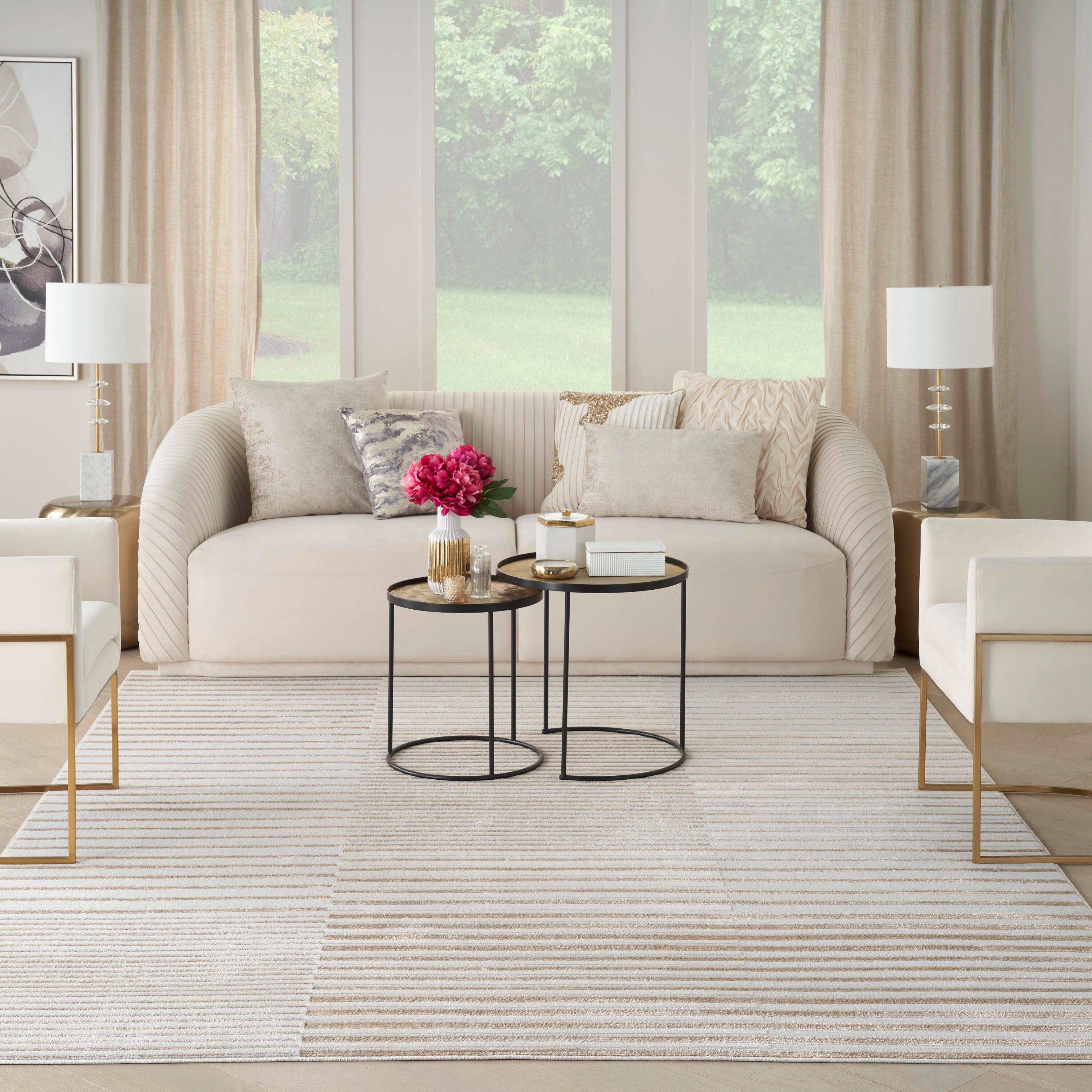 Nourison Home Brushstrokes 7'10" x 9'10" Area Rug, Beige/Silver, large