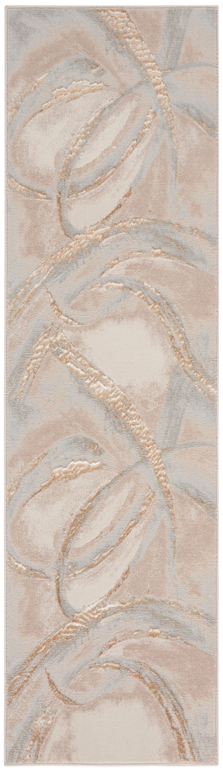 Nourison Home Brushstrokes 2'2" x 7'6" Area Rug, Beige/Gray, large