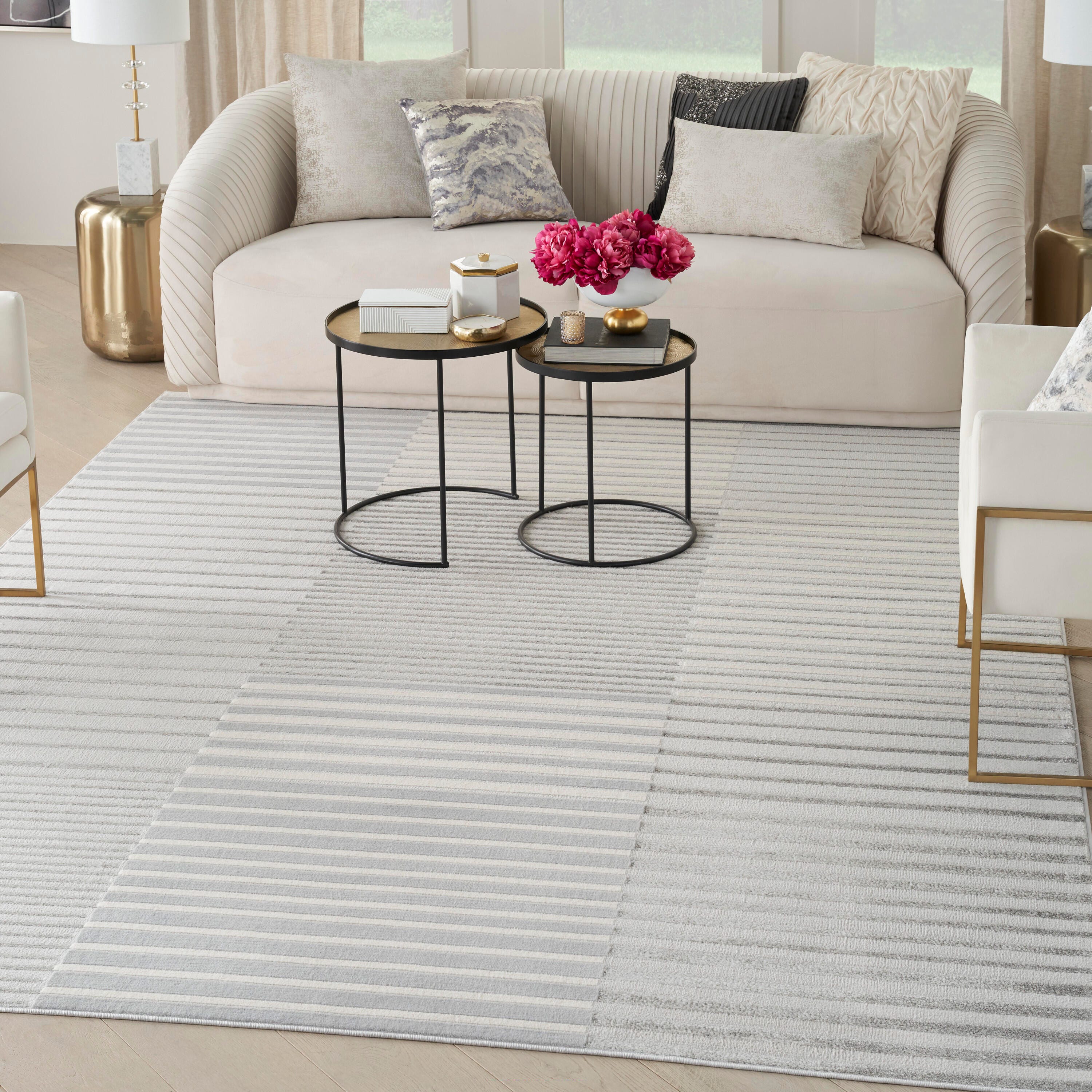 Nourison Home Brushstrokes 9' x 12' Area Rug, Silver/Gray, large