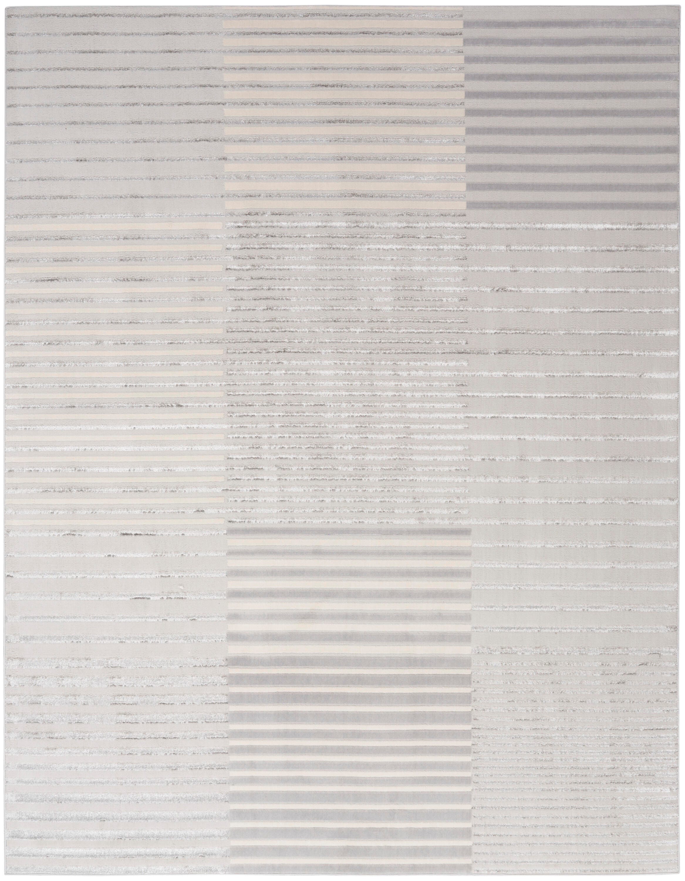 Nourison Home Brushstrokes 9' x 12' Area Rug, Silver/Gray, large