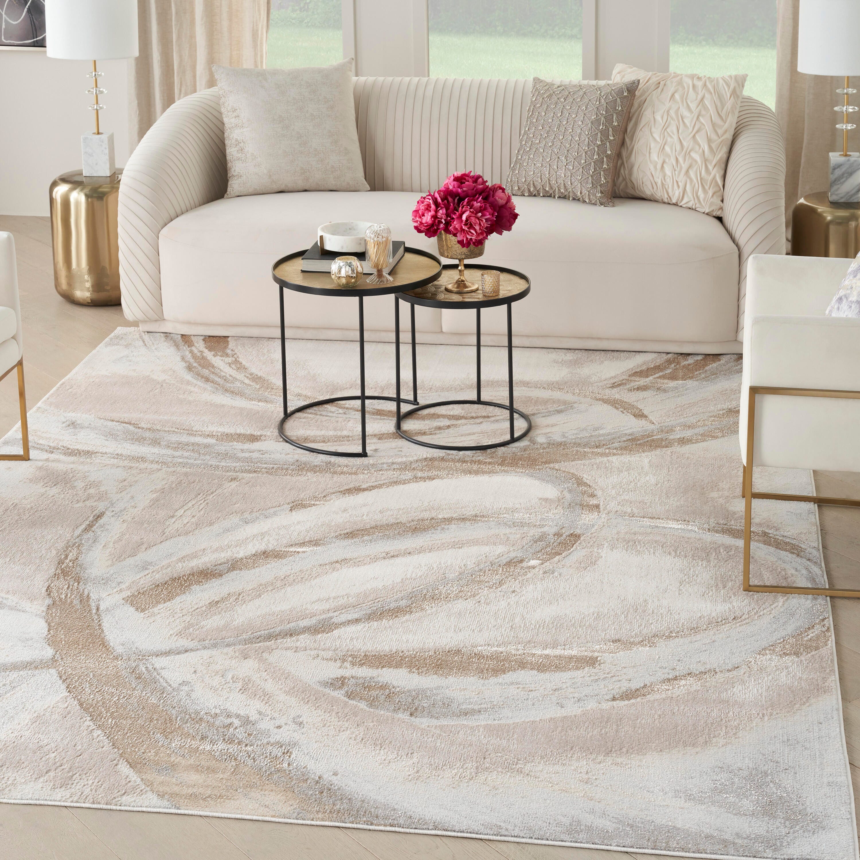 Nourison Home Brushstrokes 12' x 15' Area Rug, Beige/Gray, rollover