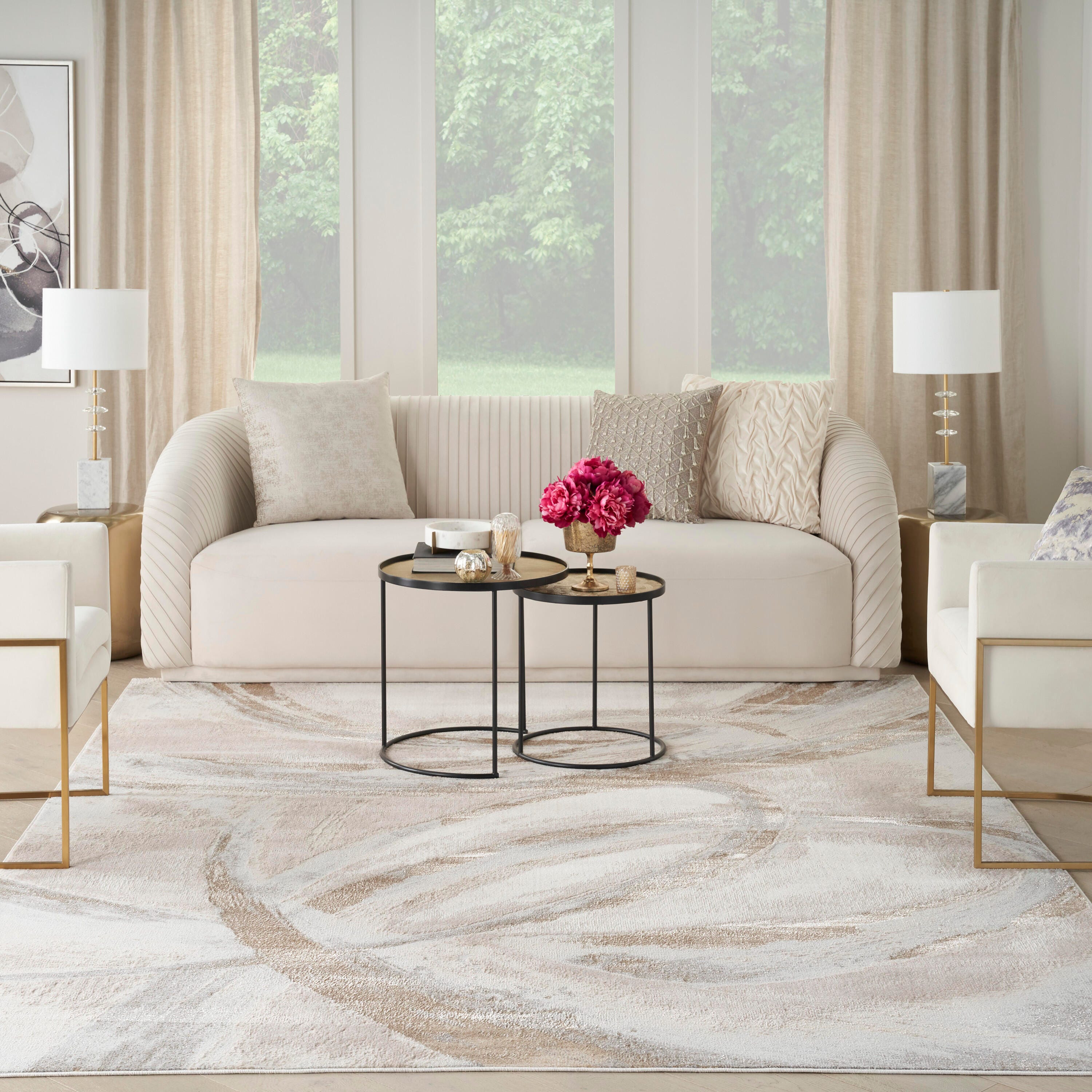 Nourison Home Brushstrokes 12' x 15' Area Rug, Beige/Gray, large