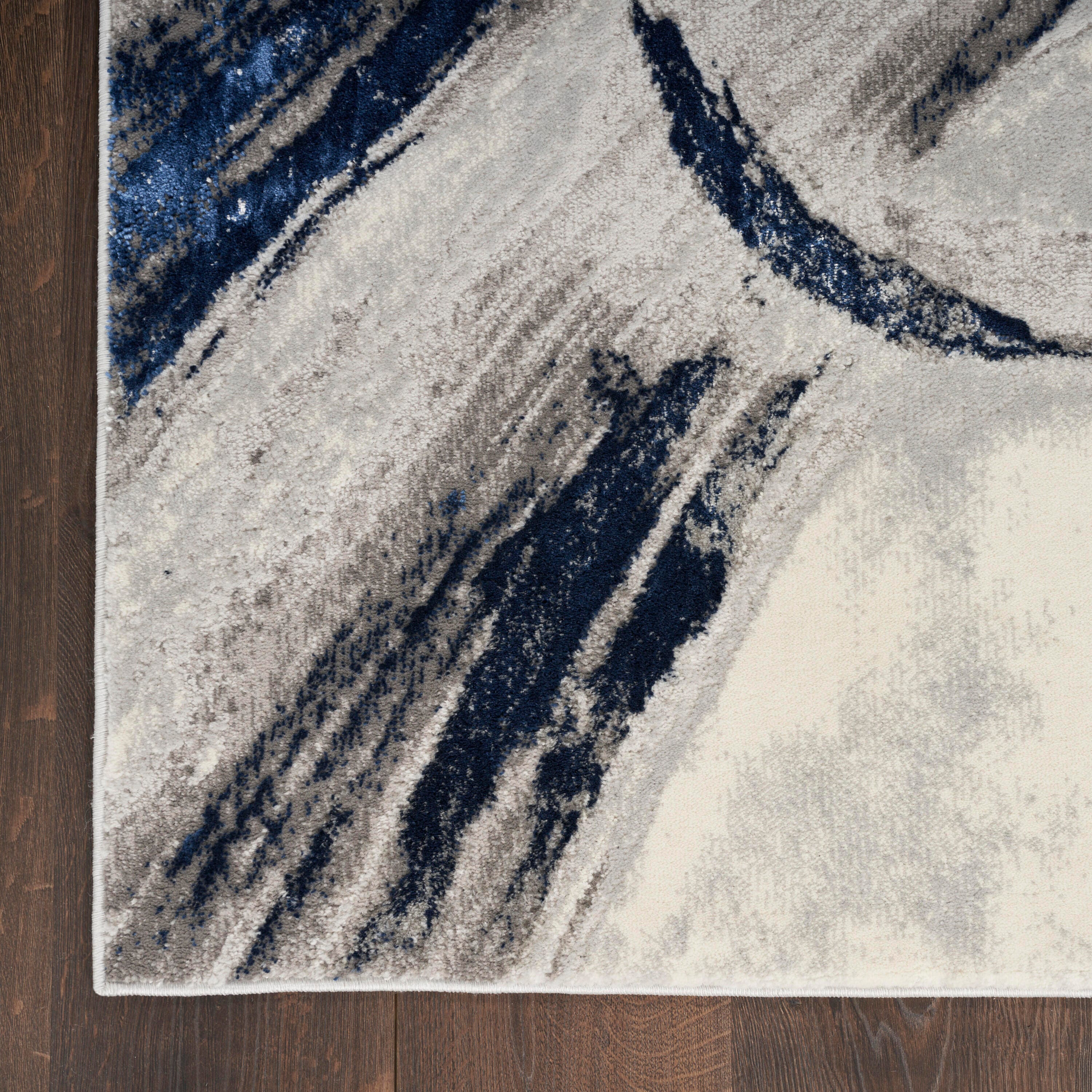 Nourison Home Brushstrokes 7'10" x 9'10" Area Rug, Gray/Navy, large