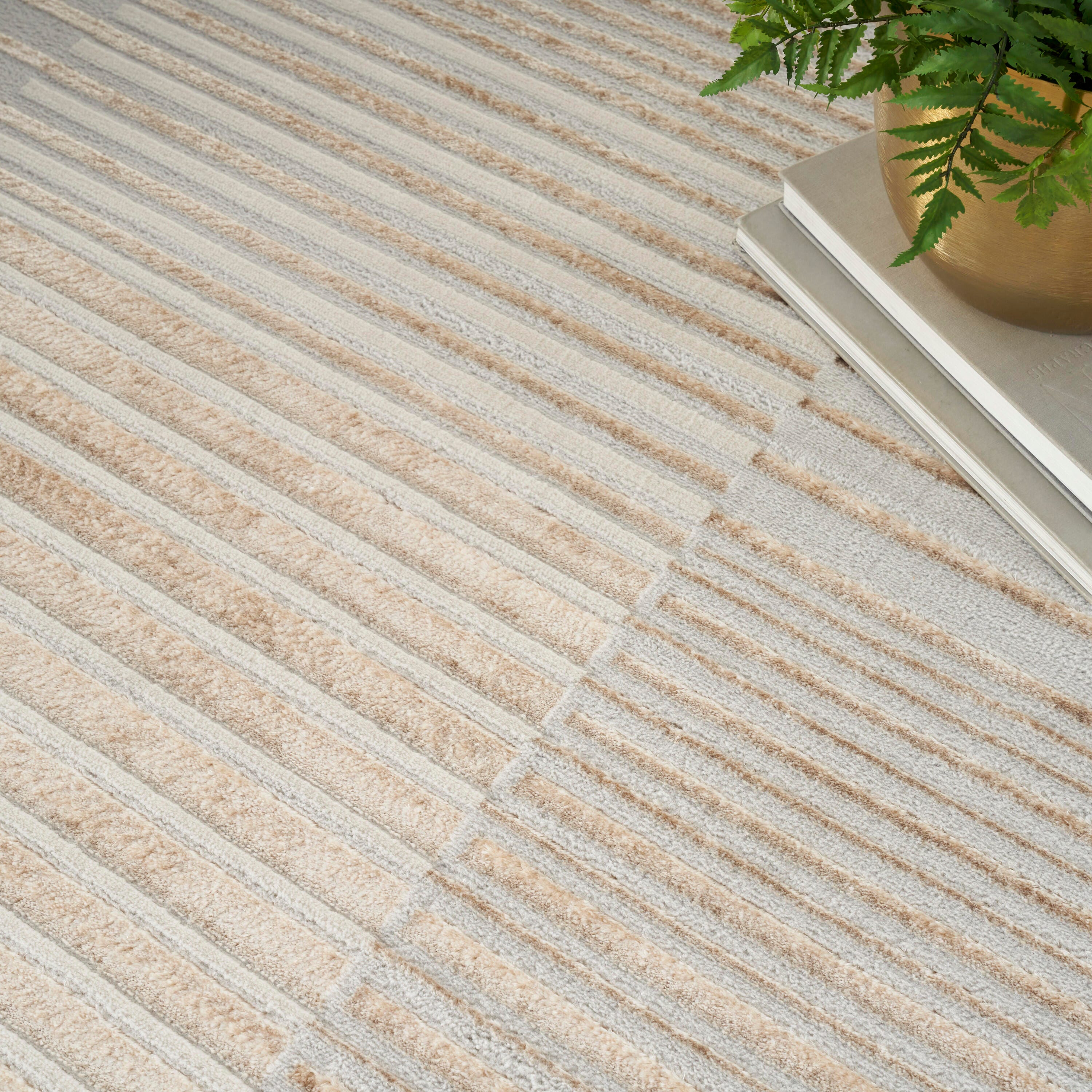 Nourison Home Brushstrokes 5'3" x 7'3" Area Rug, Beige/Silver, large