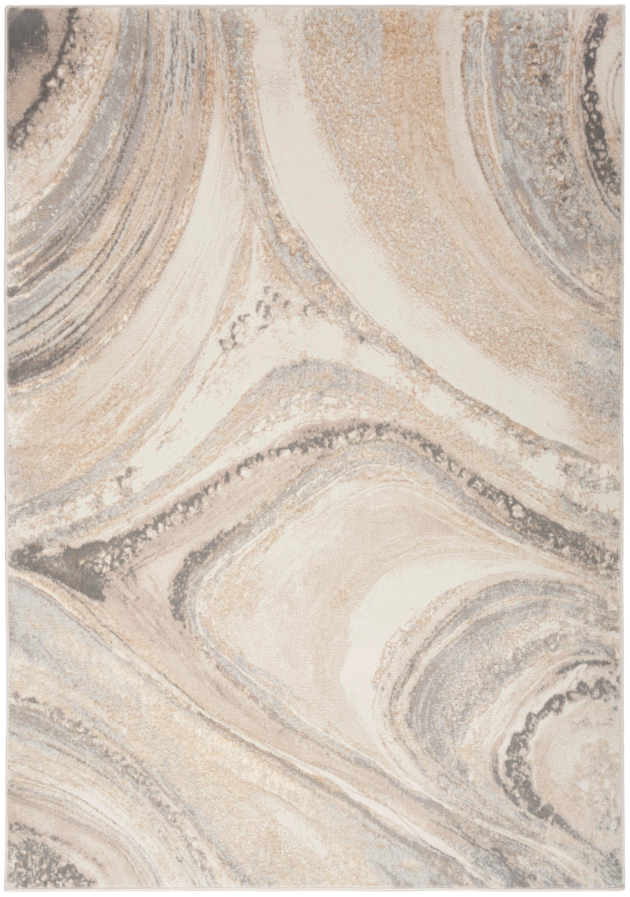 Nourison Home Brushstrokes 5'3" x 7'3" Area Rug, Cream/Gray, large