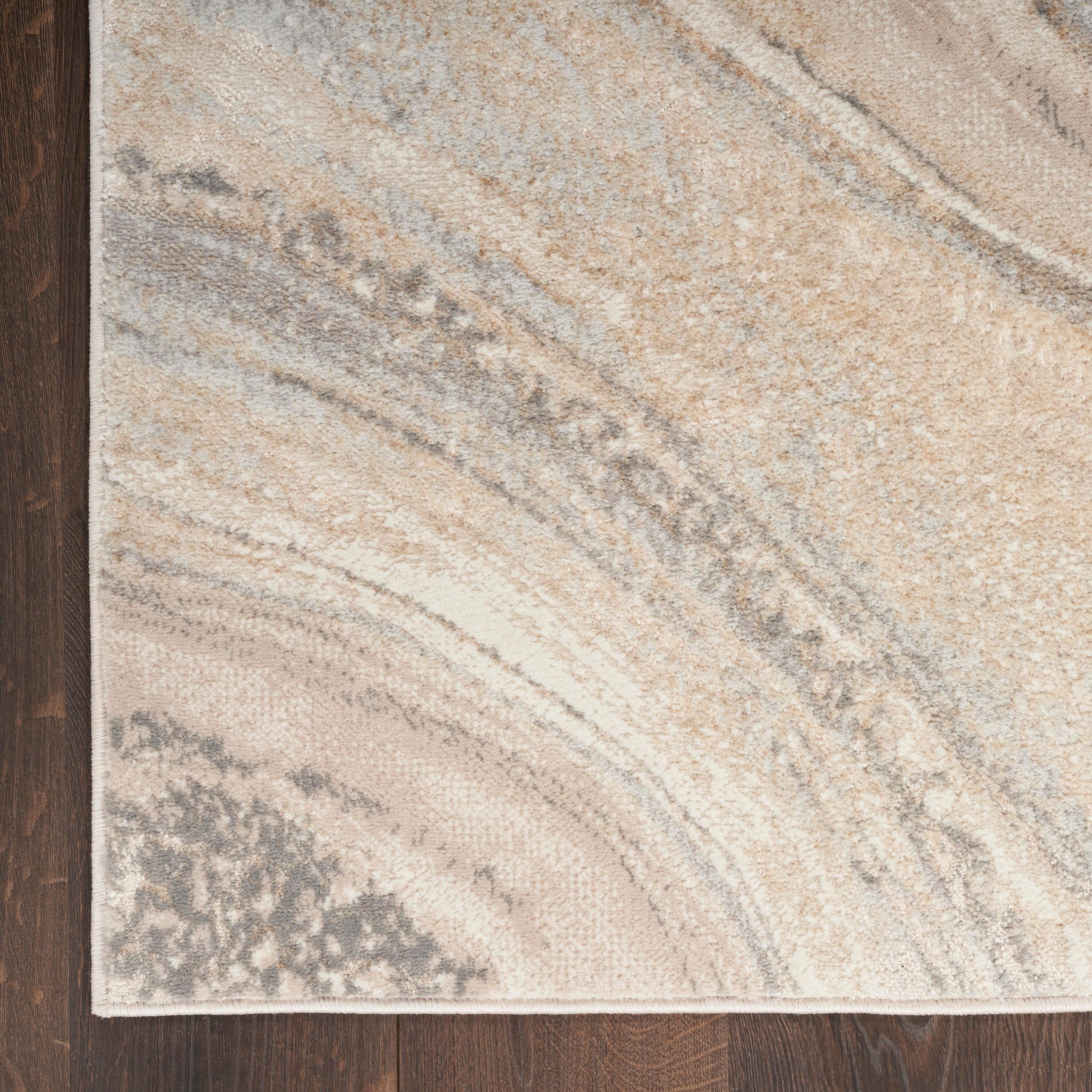 Nourison Home Brushstrokes 5'3" x 7'3" Area Rug, Cream/Gray, large