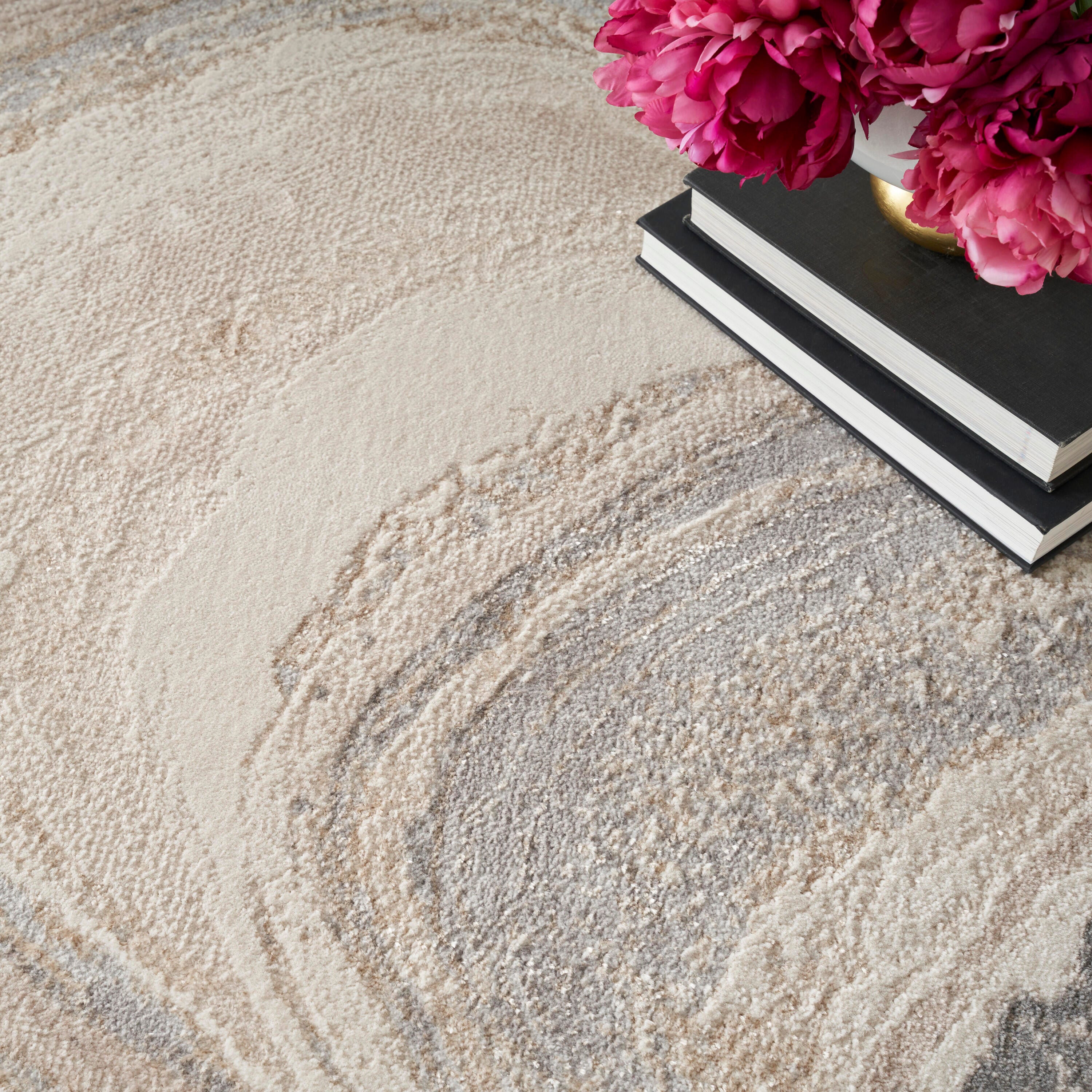 Nourison Home Brushstrokes 5'3" x 7'3" Area Rug, Cream/Gray, large