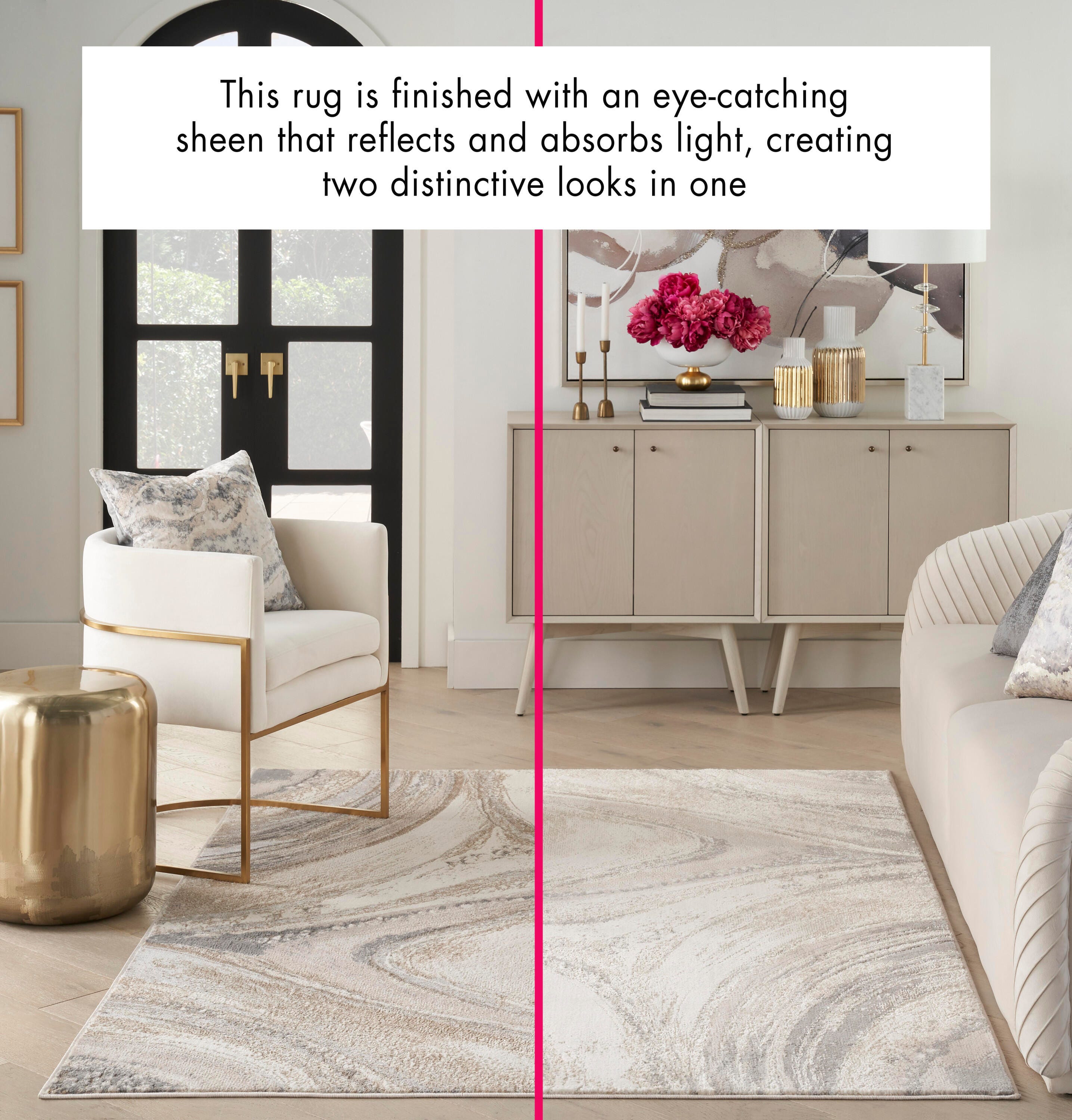 Nourison Home Brushstrokes 5'3" x 7'3" Area Rug, Cream/Gray, large