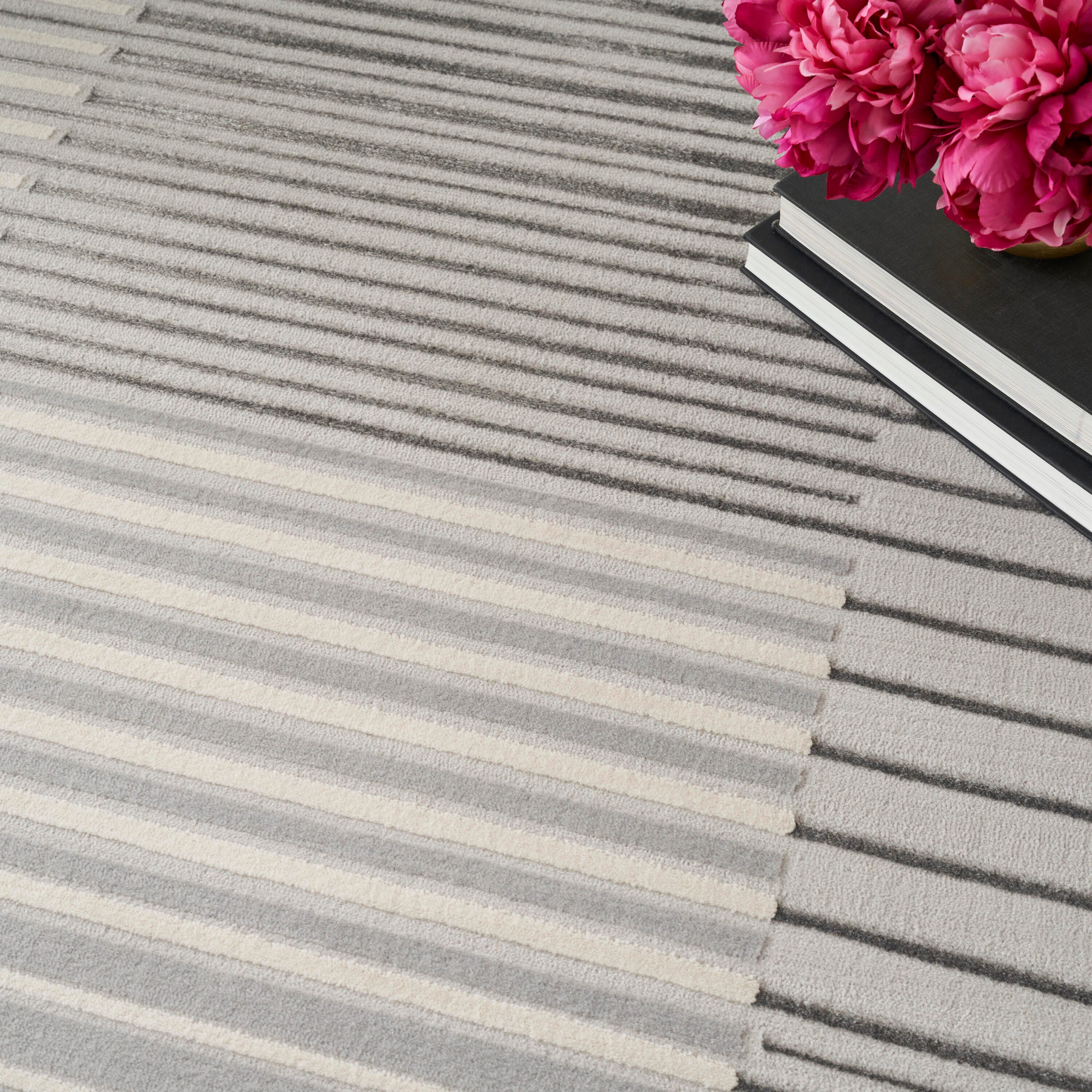 Nourison Home Brushstrokes 5'3" x 7'3" Area Rug, Silver/Gray, large