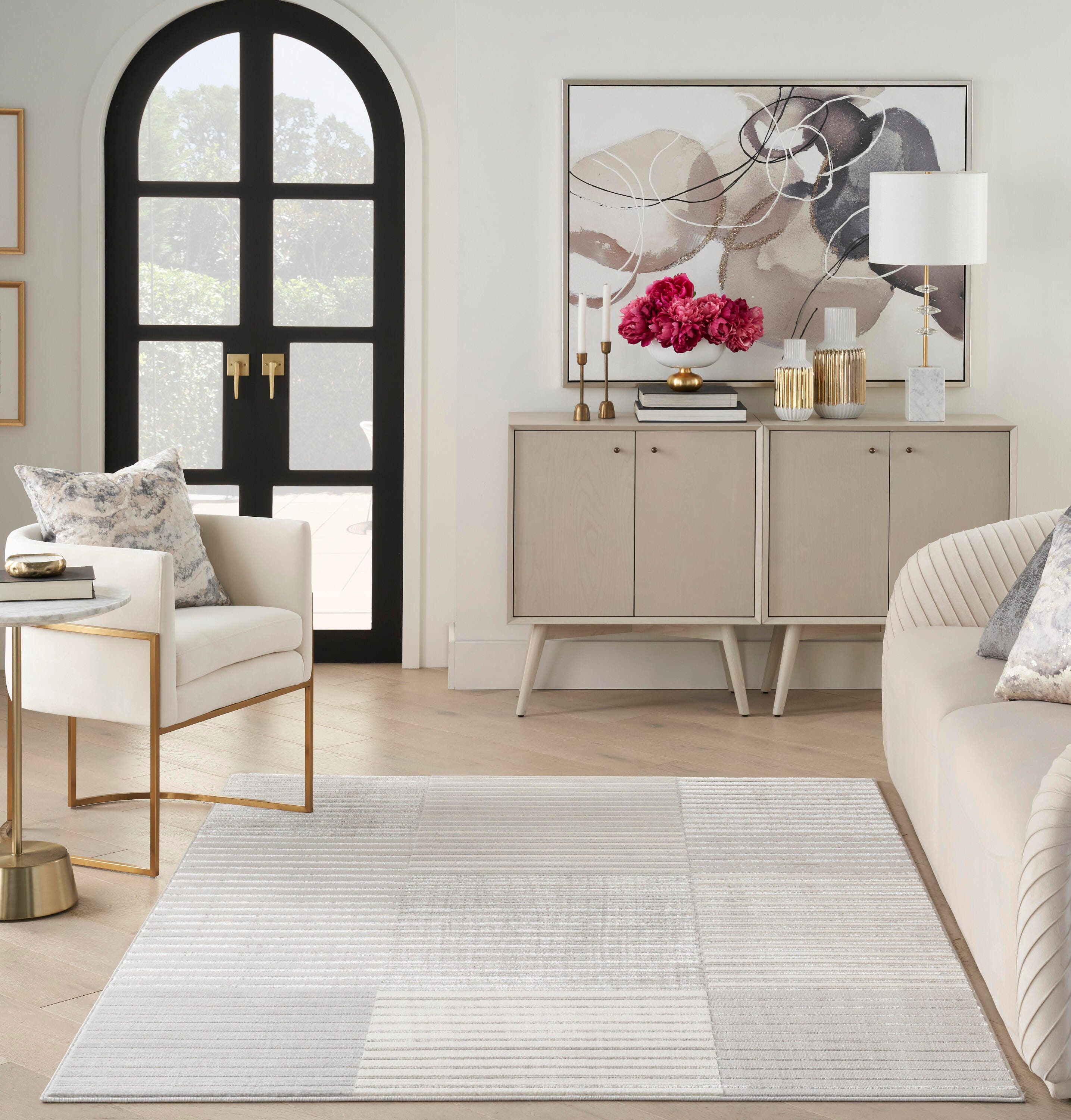 Nourison Home Brushstrokes 5'3" x 7'3" Area Rug, Silver/Gray, large