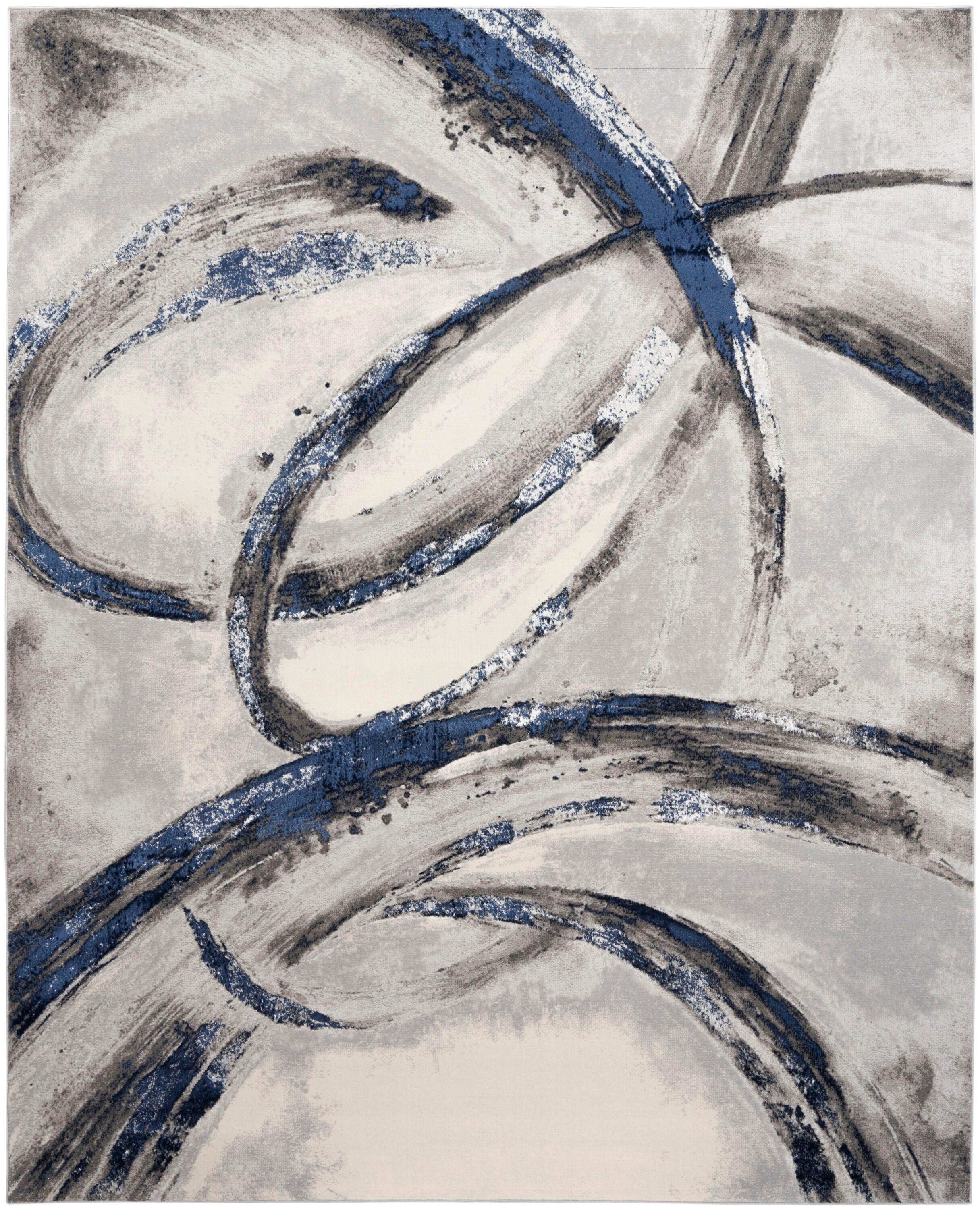 Nourison Home Brushstrokes 9' x 12' Area Rug, Gray/Navy, large