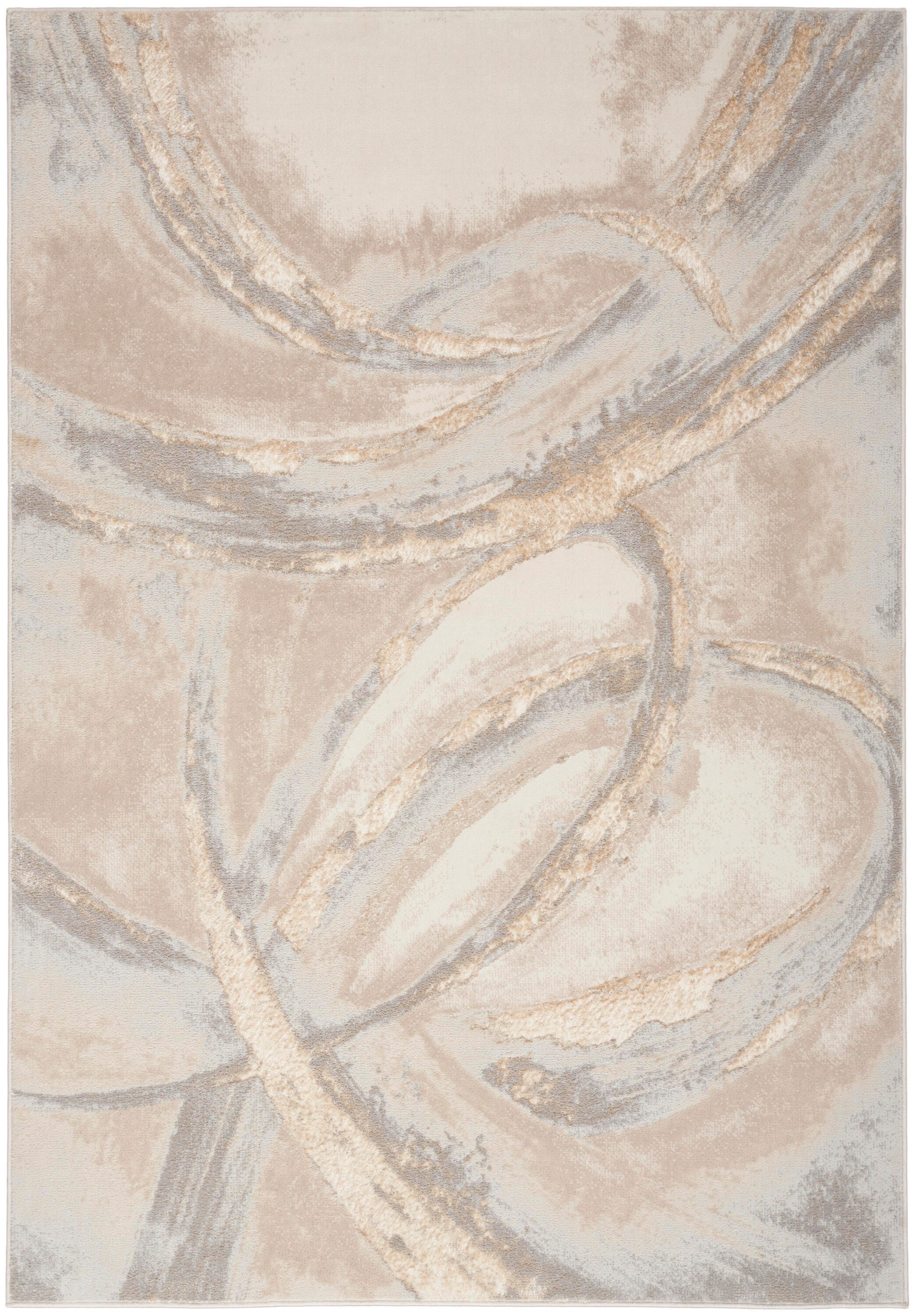 Nourison Home Brushstrokes 5'3" x 7'3" Area Rug, Beige/Gray, large