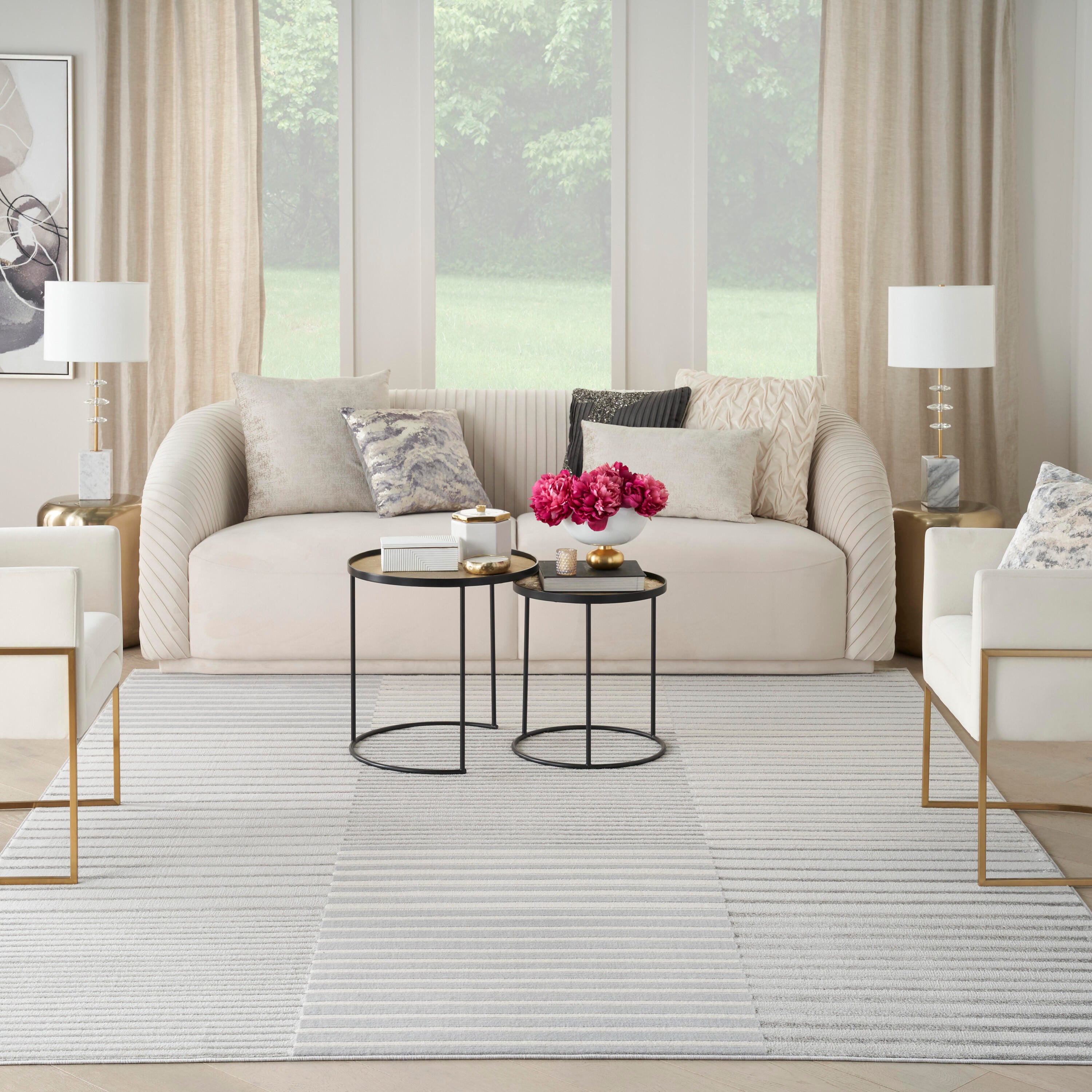 Nourison Home Brushstrokes 7'10" x 9'10" Area Rug, Silver/Gray, large