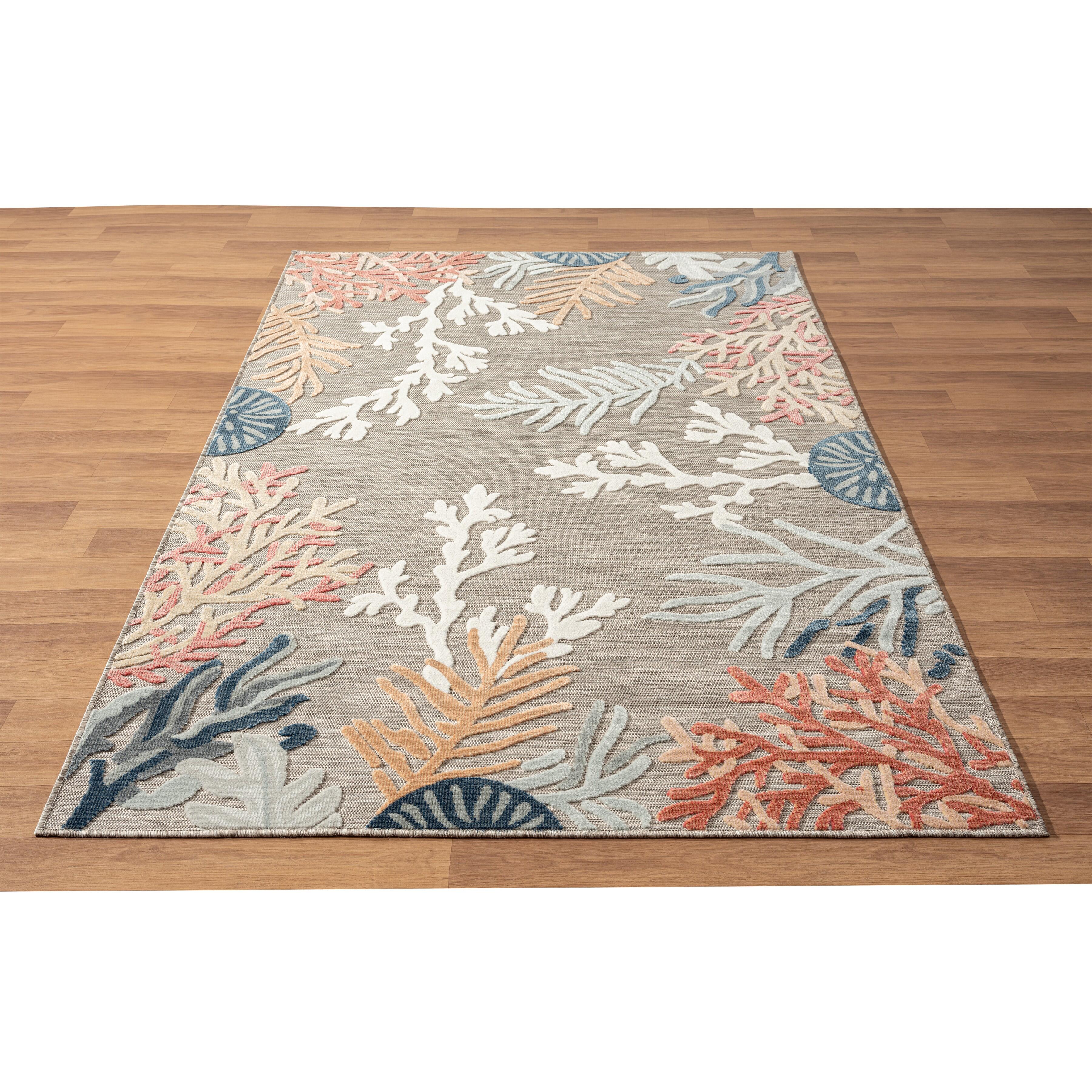 Marina 8' x 10' Indoor/Outdoor Area Rug, Multi Brown, large