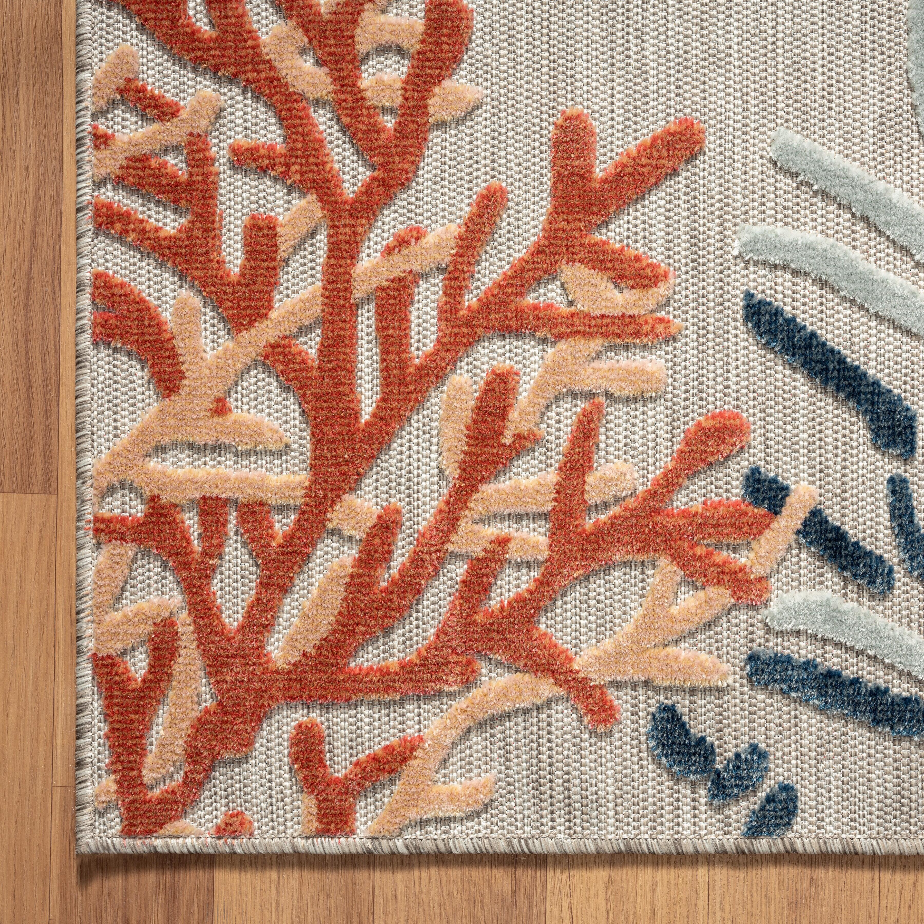 Marina 8' x 10' Indoor/Outdoor Area Rug, Multi Brown, large