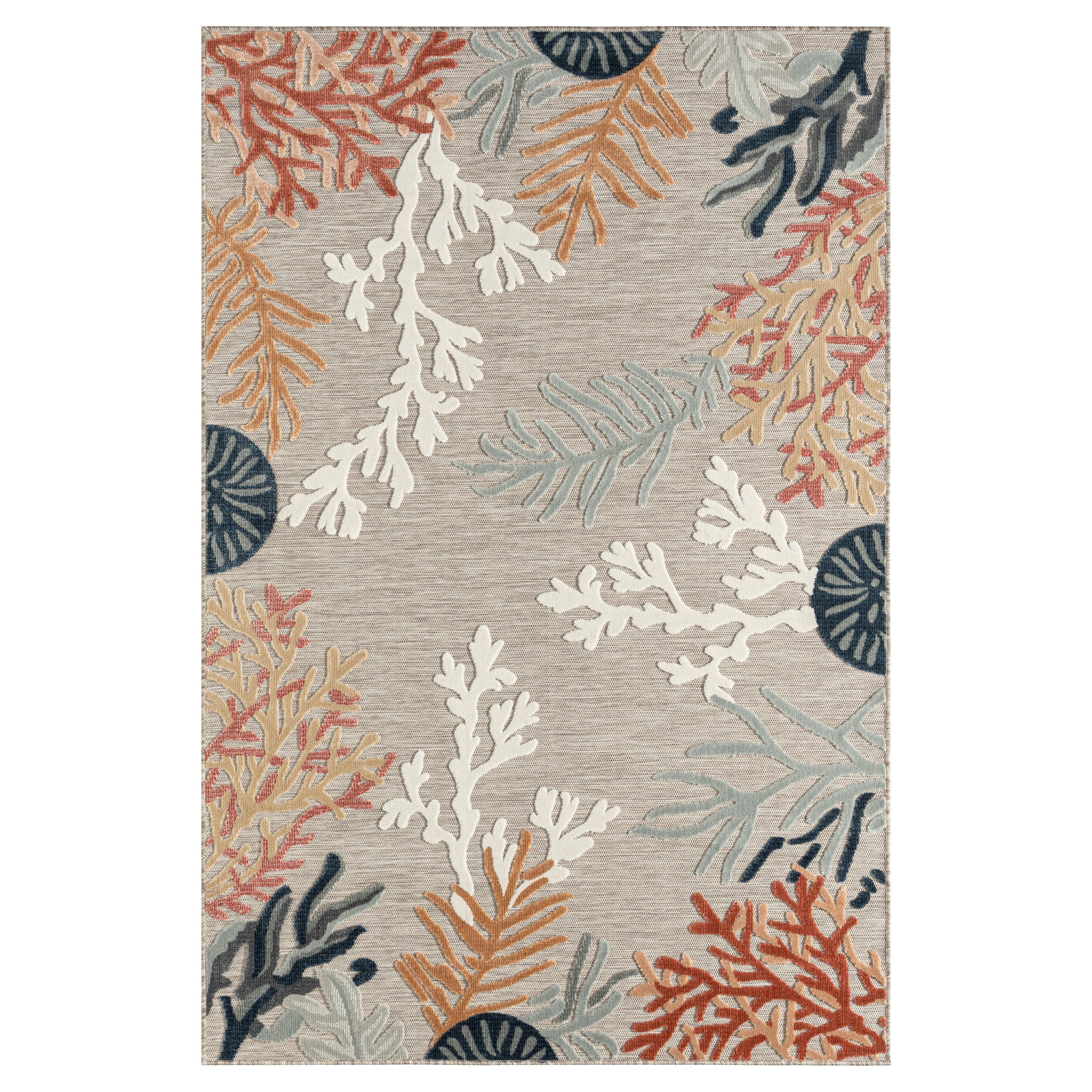 Marina 5' x 7' Indoor/Outdoor Area Rug, Multi Brown, large