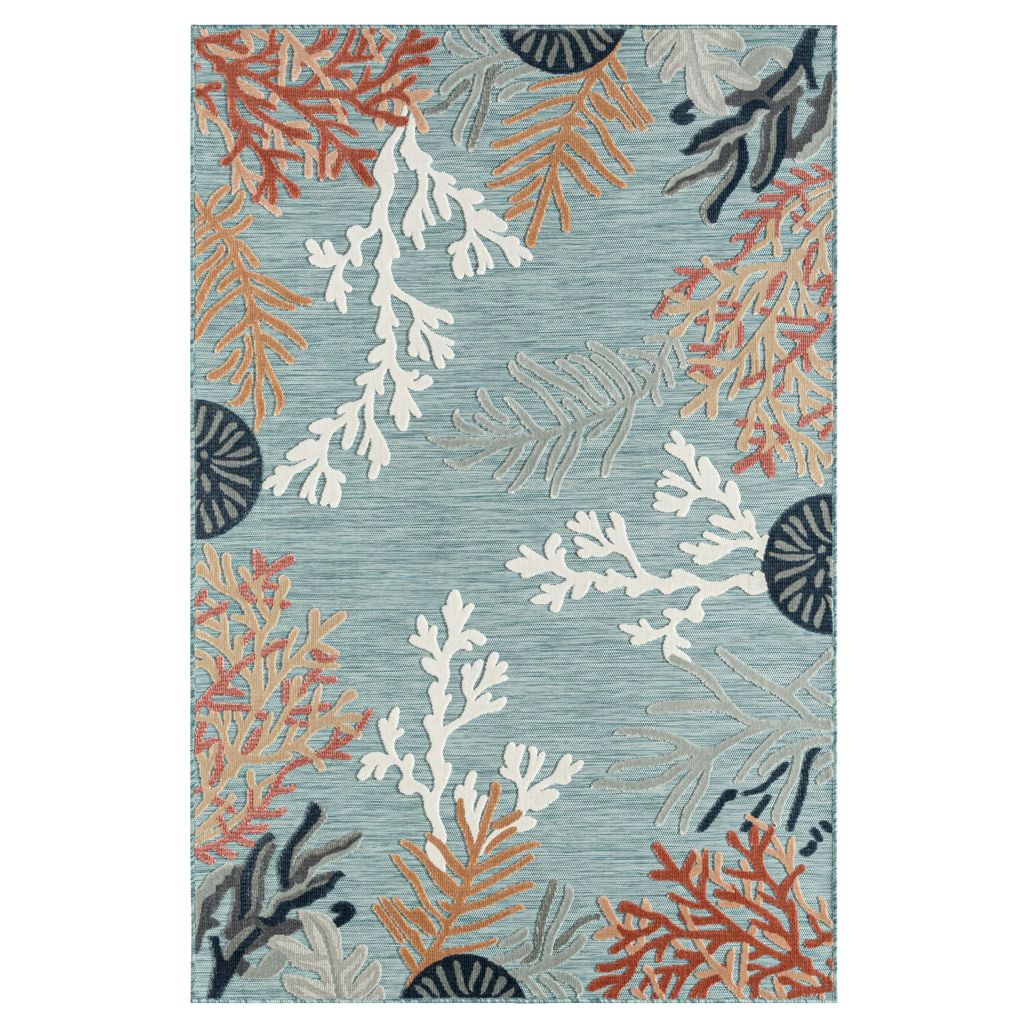 Marina 8' x 10' Indoor/Outdoor Area Rug, Multi Blue, large